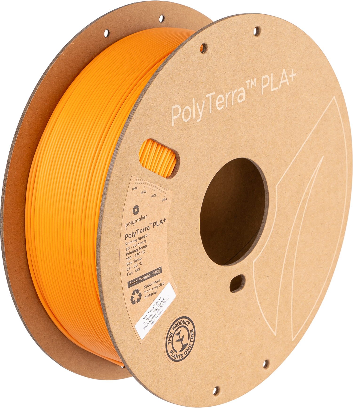 PLA+ Satin Orange Filament Spule, Polymaker, 1,75 mm