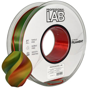Filament Seide PLA Dreifarbig Rot Gelb Grün | Prof. Lab