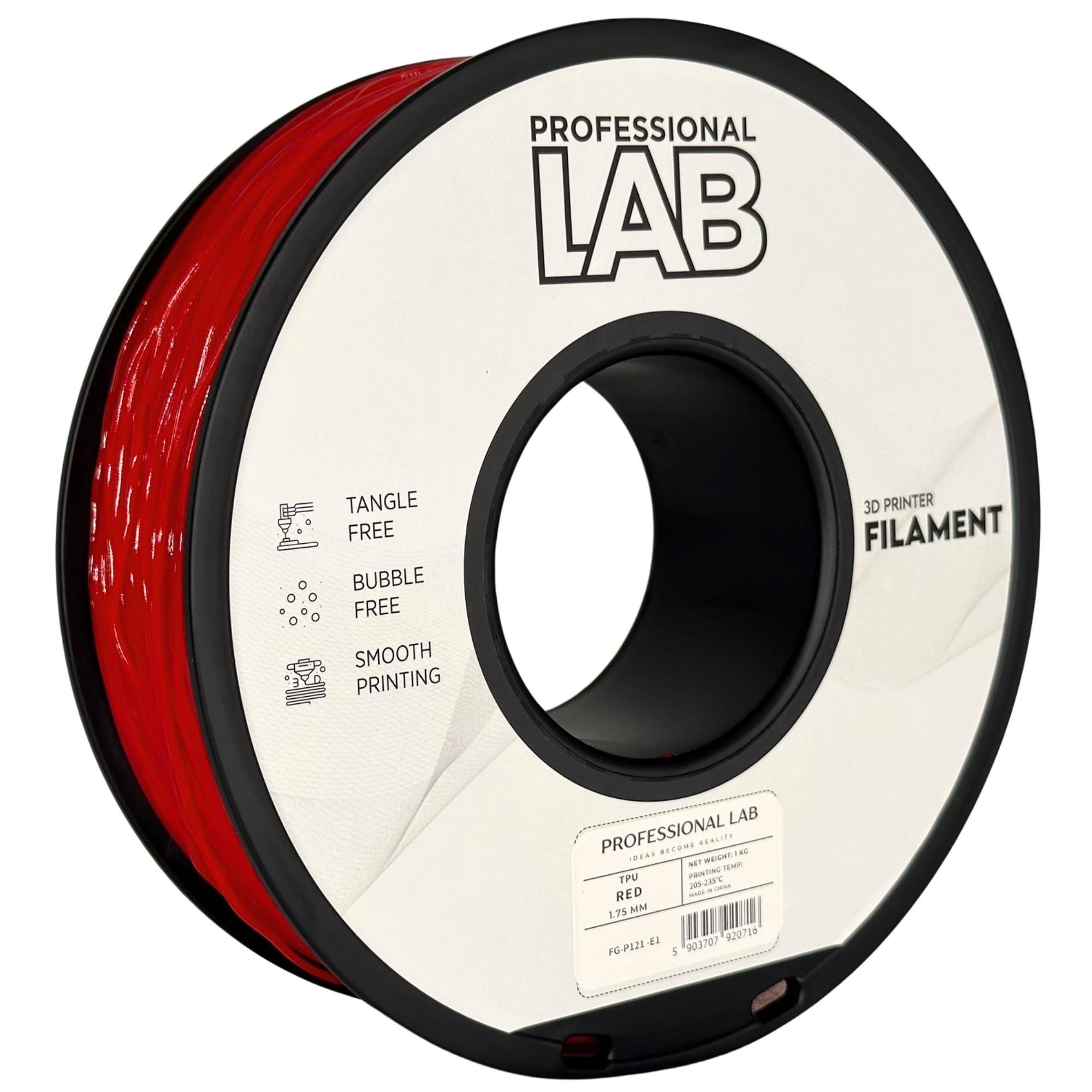 Filament-TPU rot Spule, Prof. Lab, 1,75 mm