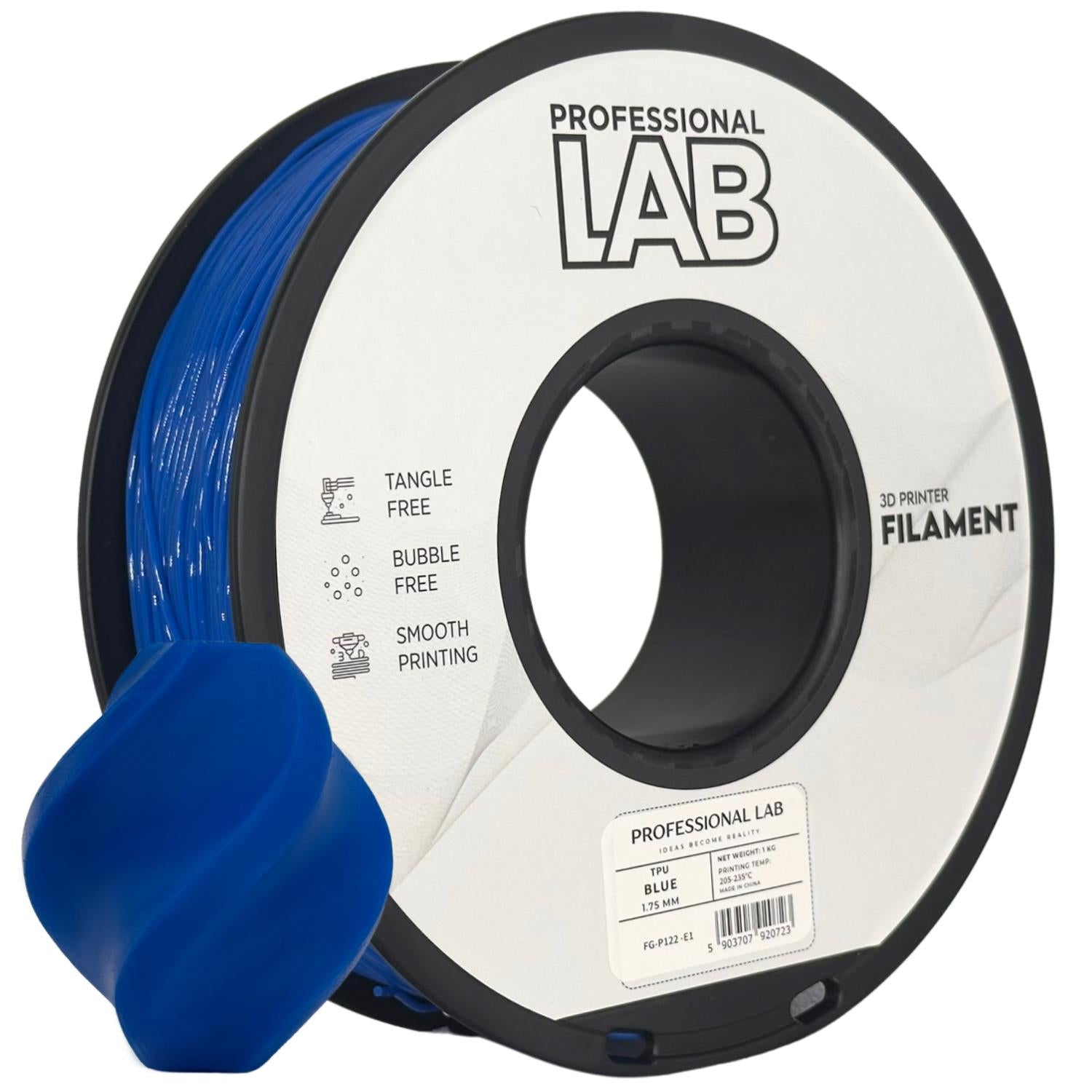 TPU blau Filament Spule, Prof. Lab, 1,75 mm
