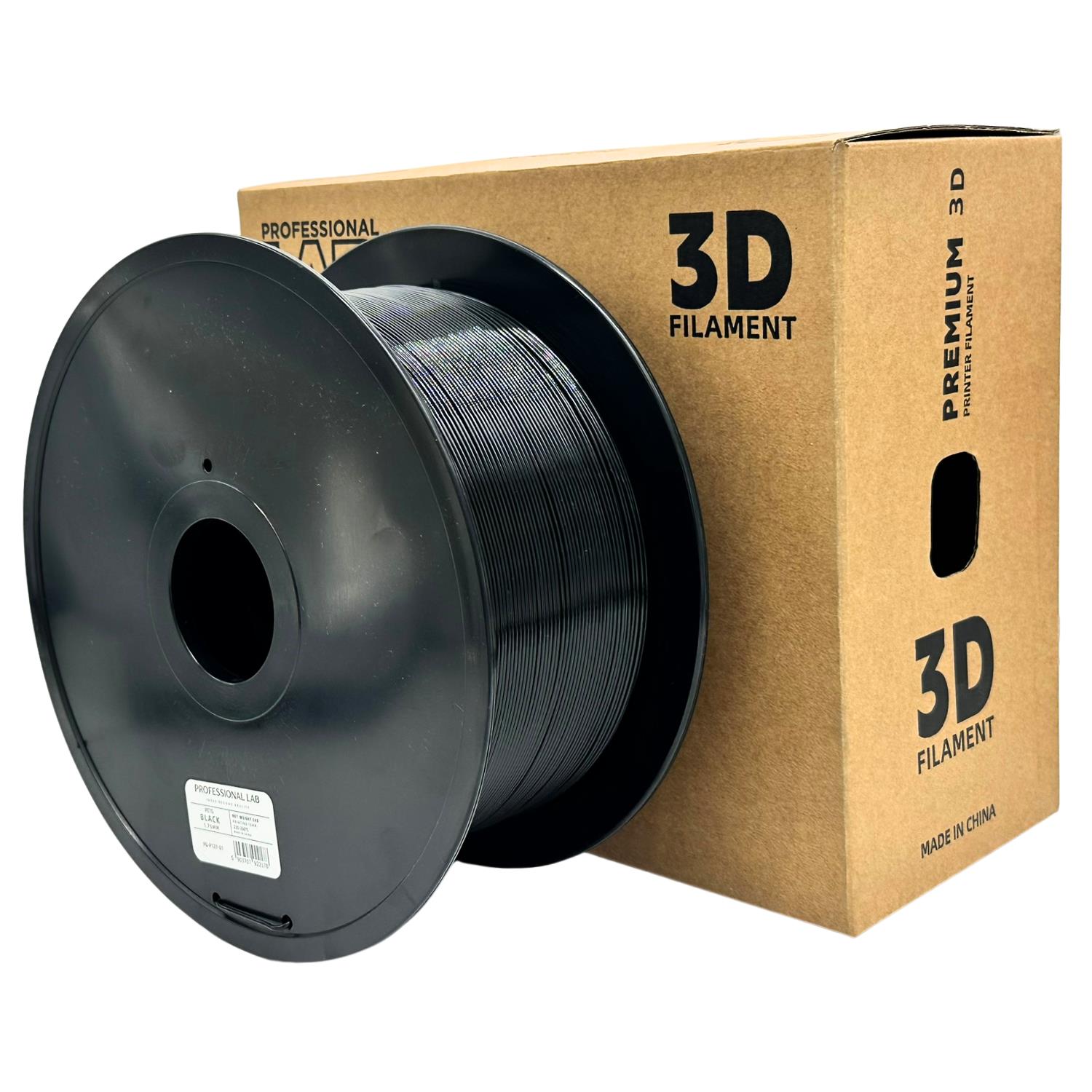 PETG schwarz 3 kg Filament Spule, Prof. Lab, 1,75 mm