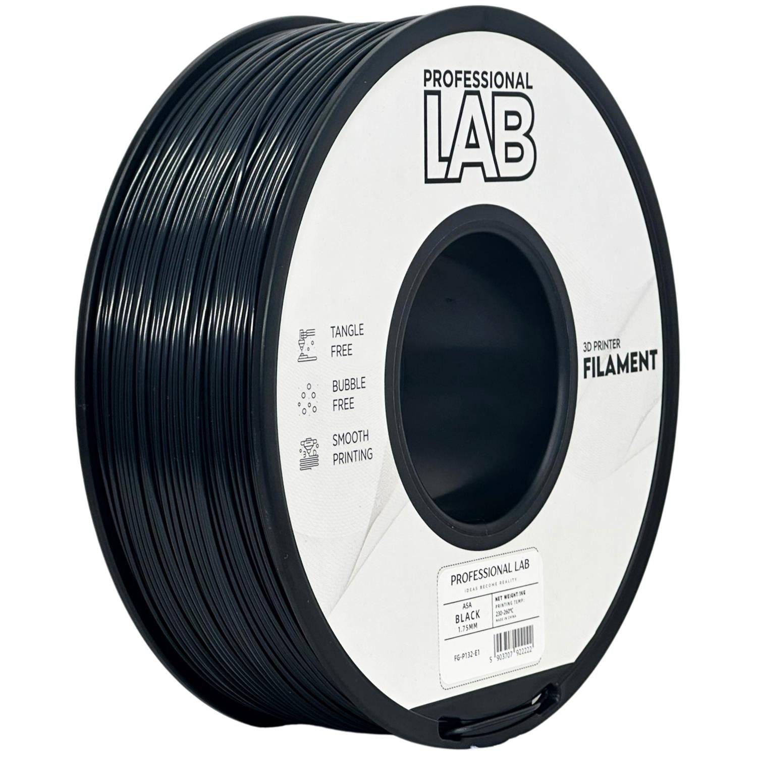 ASA schwarz Filament Spule, Prof. Lab, 1,75 mm