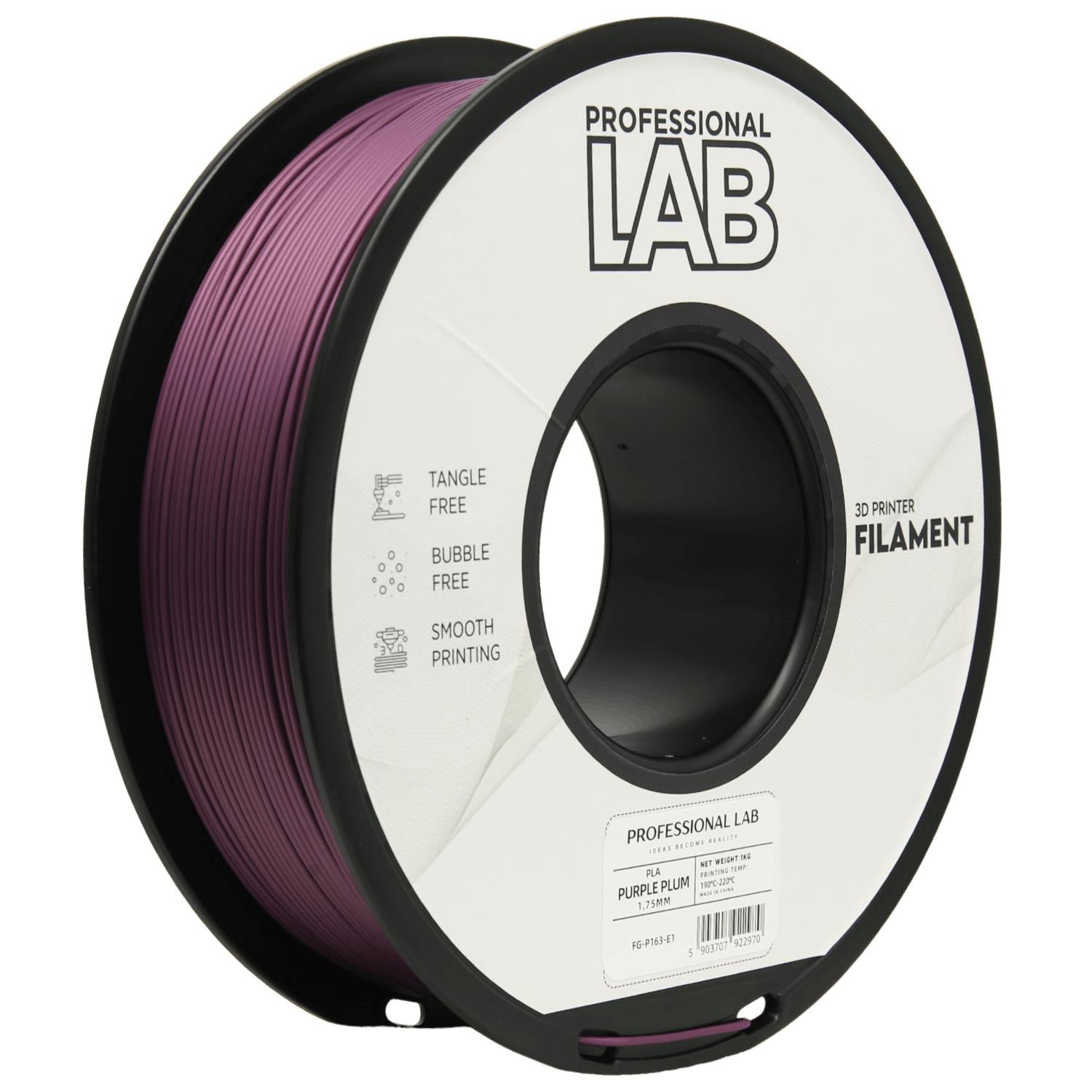 PLA Pflaumenlila Filament Spule, Prof. Lab, 1,75 mm