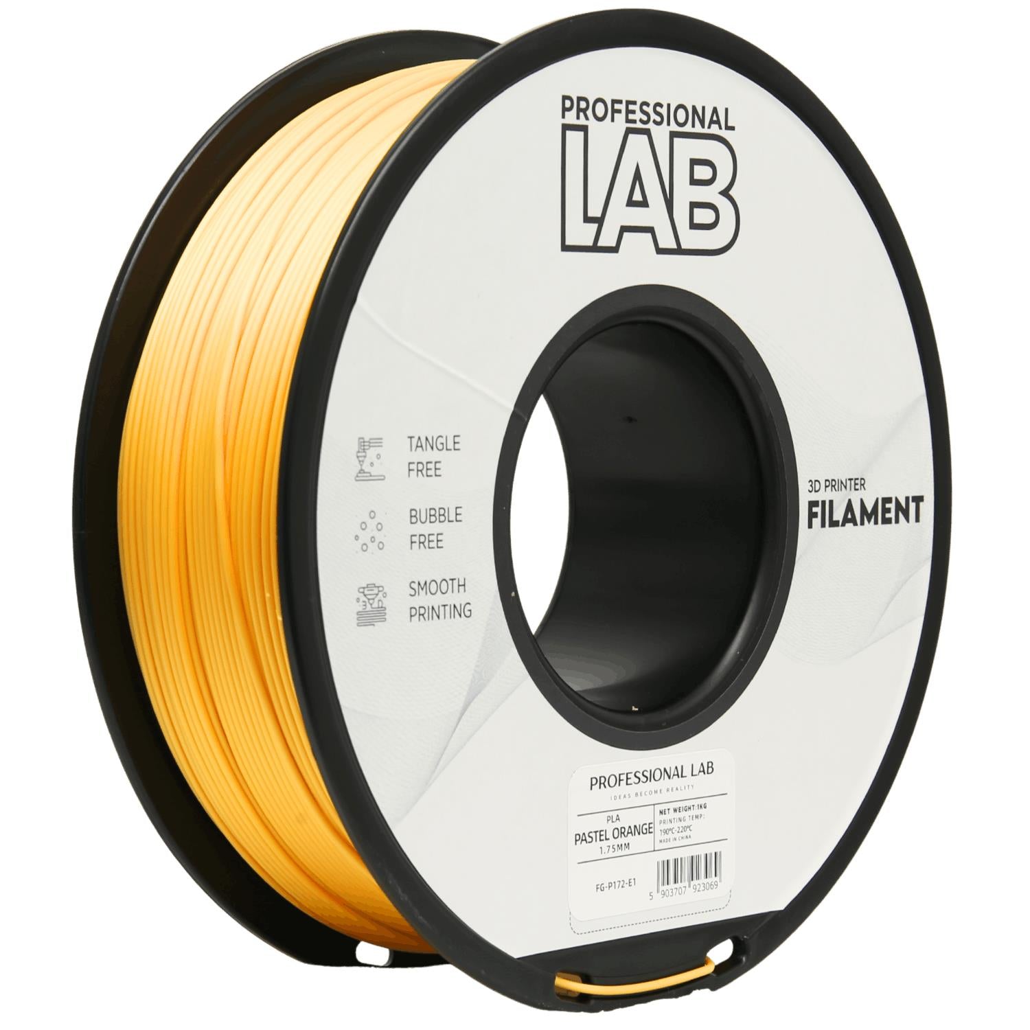 PLA-Filament, pastellorange Spule, Prof. Lab, 1,75 mm