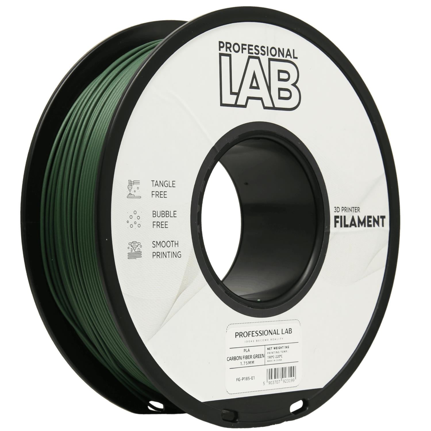PLA-CF Grün Filament Spule, Prof. Lab, 1,75 mm