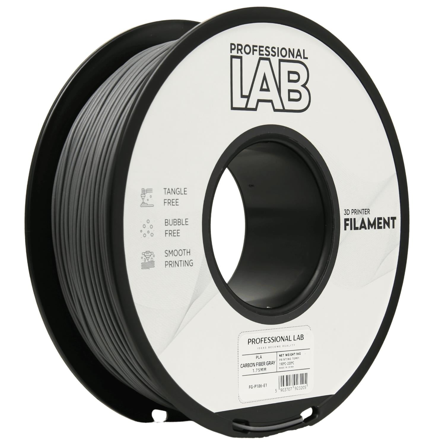 PLA-CF grau Filament Spule, Prof. Lab, 1,75 mm