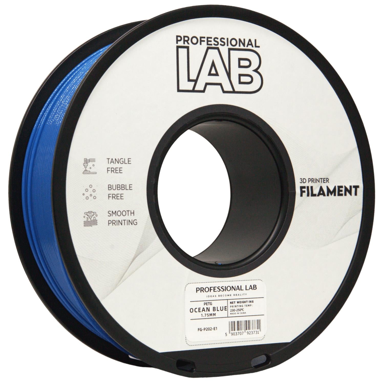PETG ozeanblau Filament Spule, Prof. Lab, 1,75 mm