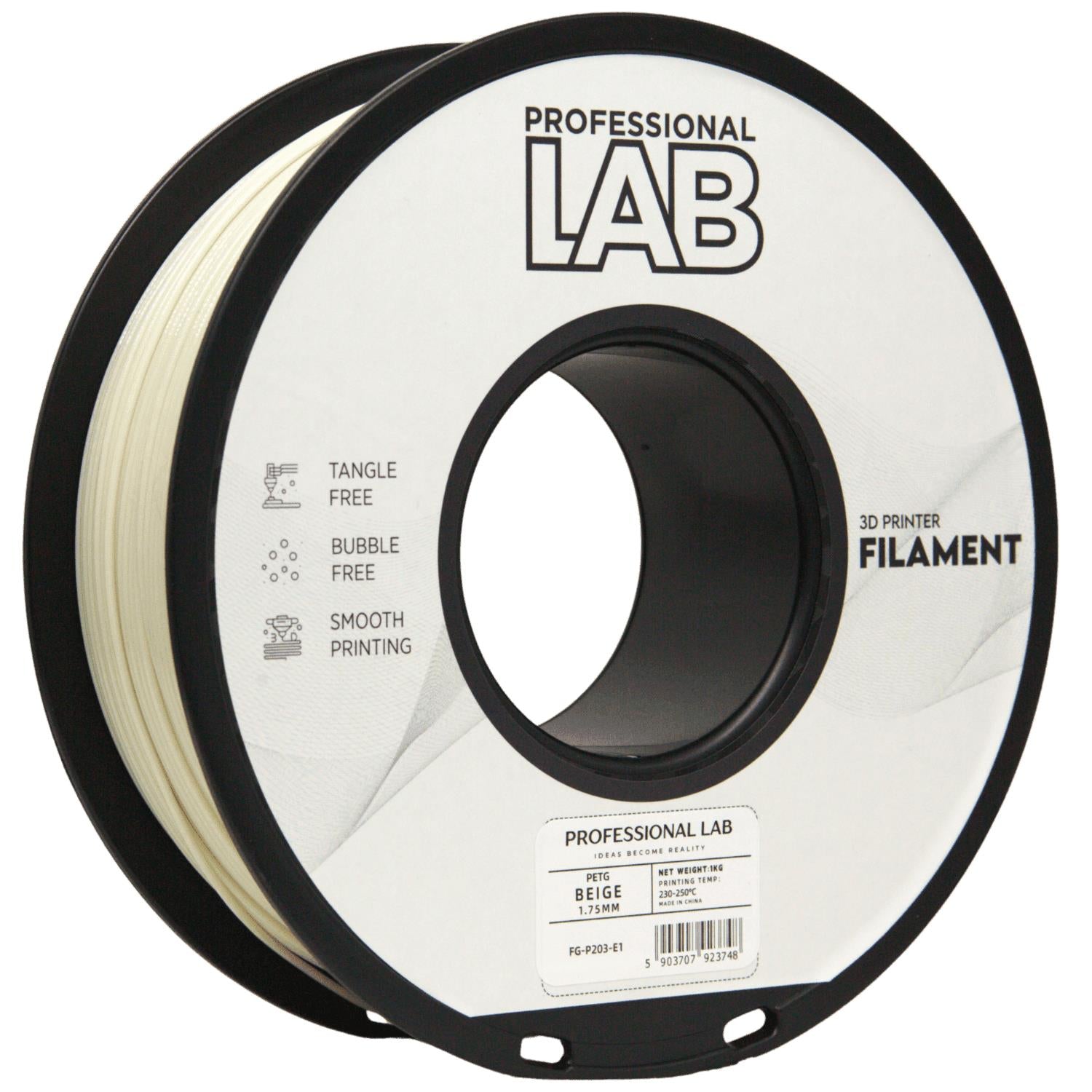 PETG beige Filament Spule, Prof. Lab, 1,75 mm
