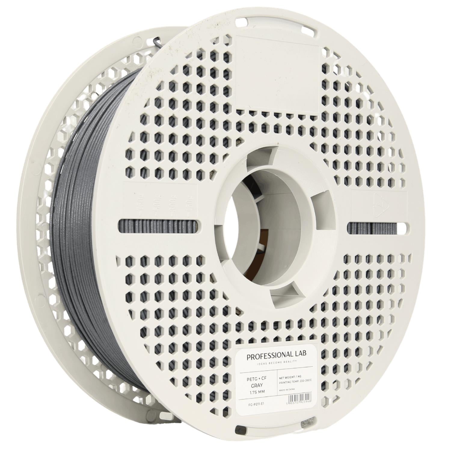 Spule PETG-CF Filament in grau, Prof. Lab, 1,75 mm