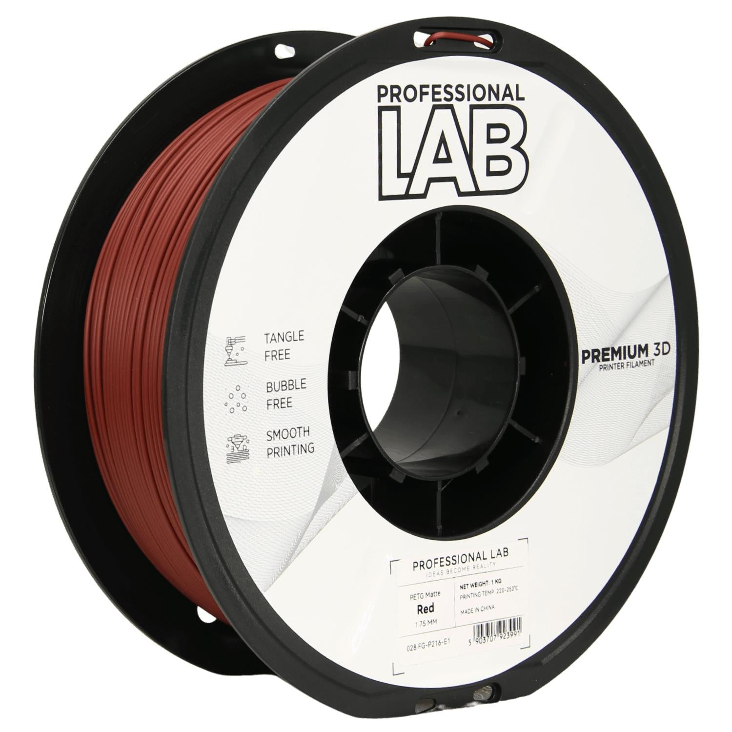 PETG mattrot Filament Spule, Prof. Lab, 1,75 mm