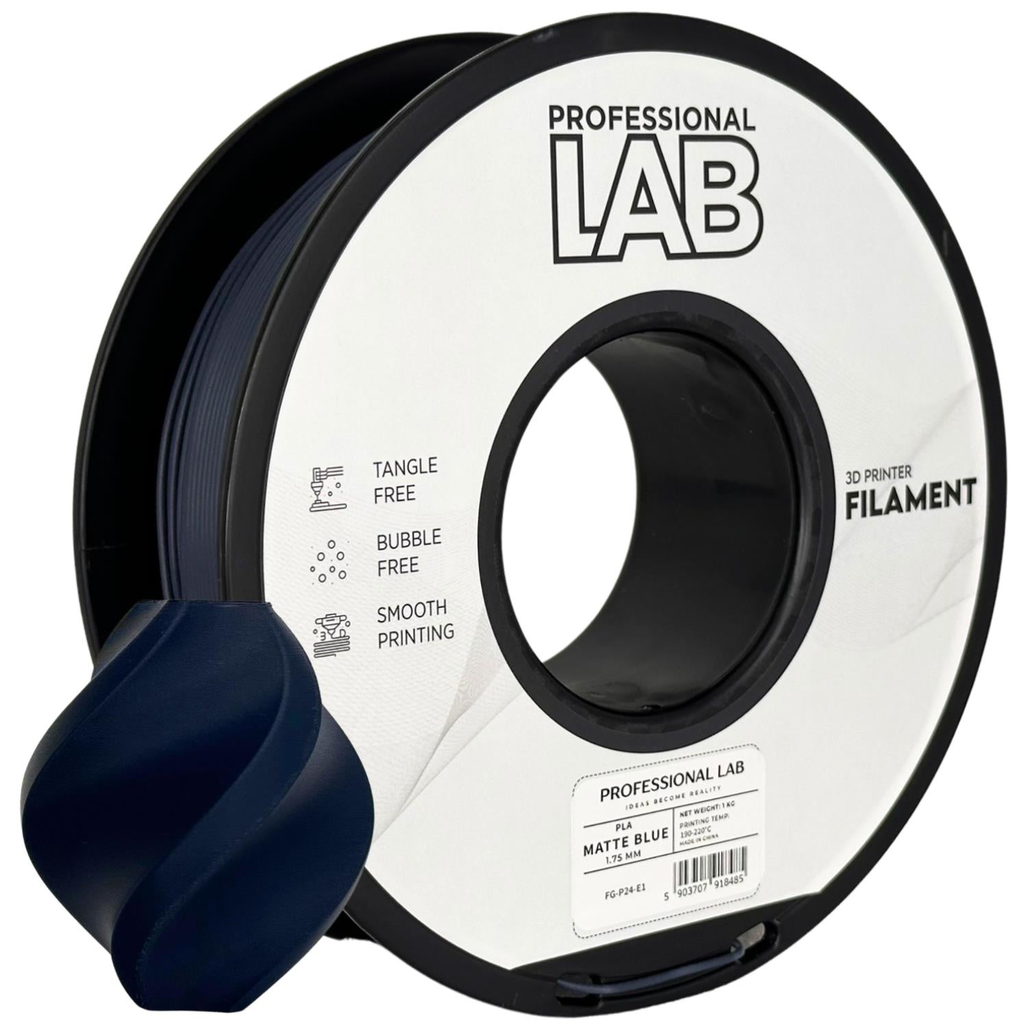 PLA-Filament, mattblau Spule, Prof. Lab, 1,75 mm