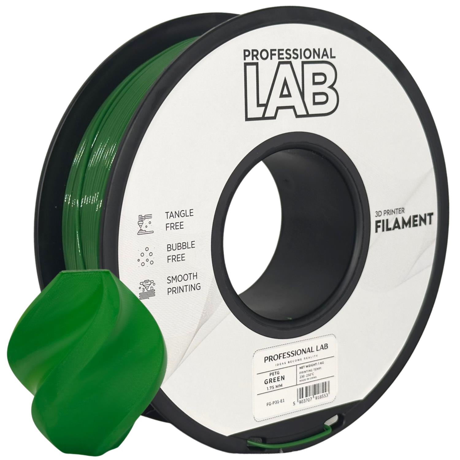 PETG grün Filament Spule, Prof. Lab, 1,75 mm