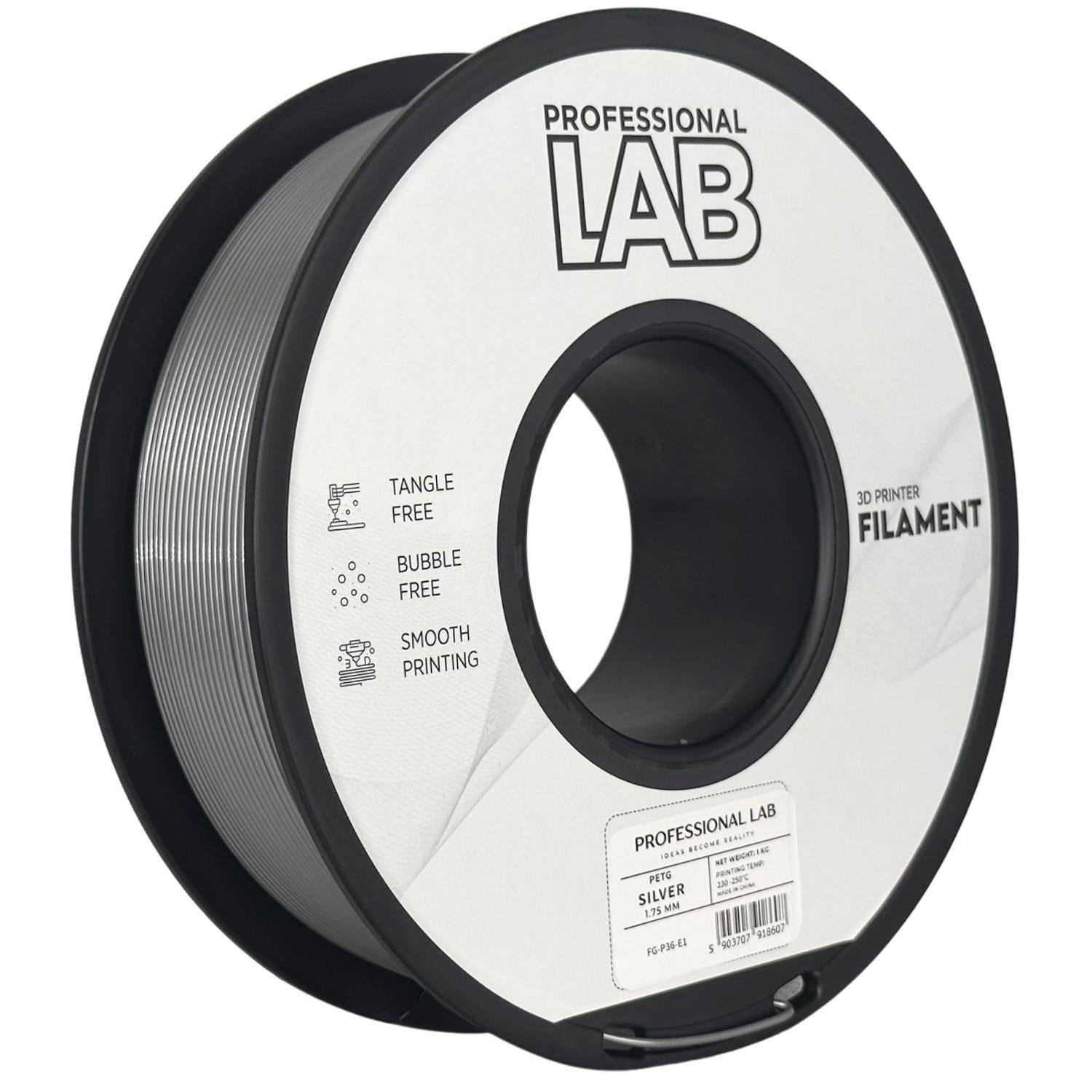 aus PETG-Silber Filament Spule, Prof. Lab, 1,75 mm