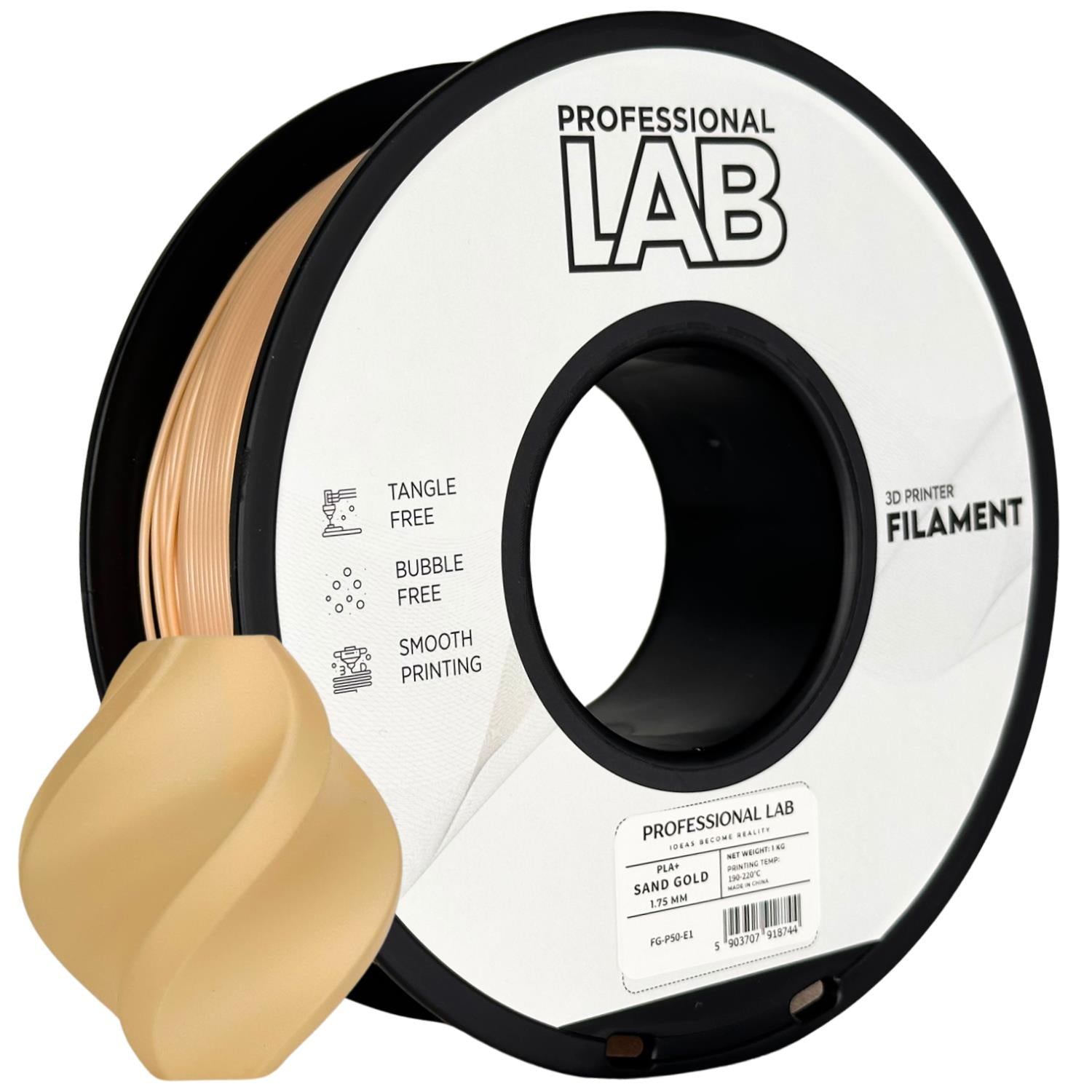 PLA+ Sandgold Filament Spule, Prof. Lab, 1,75 mm