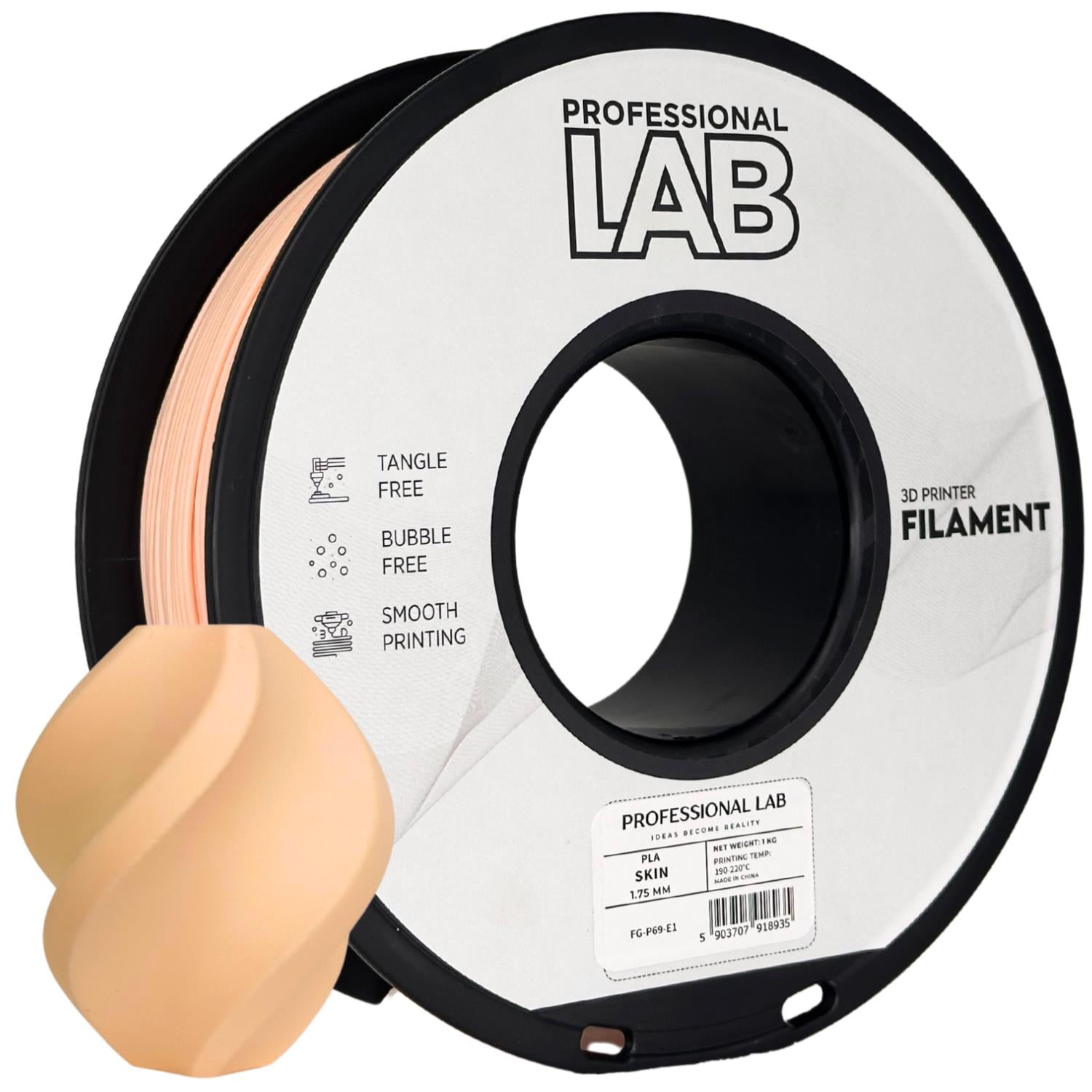 PLA hautfarben Filament Spule, Prof. Lab, 1,75 mm