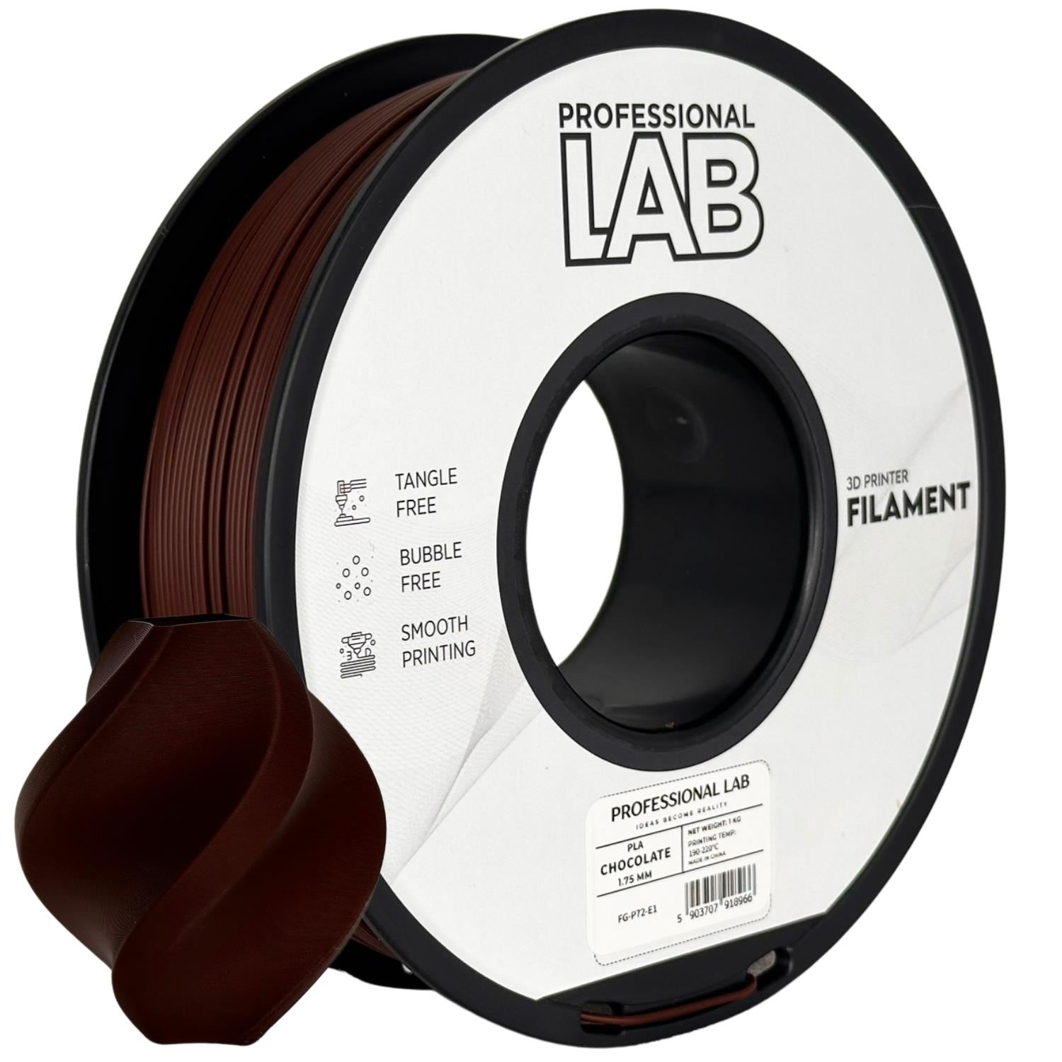 PLA Schokolade Filament Spule, Prof. Lab, 1,75 mm