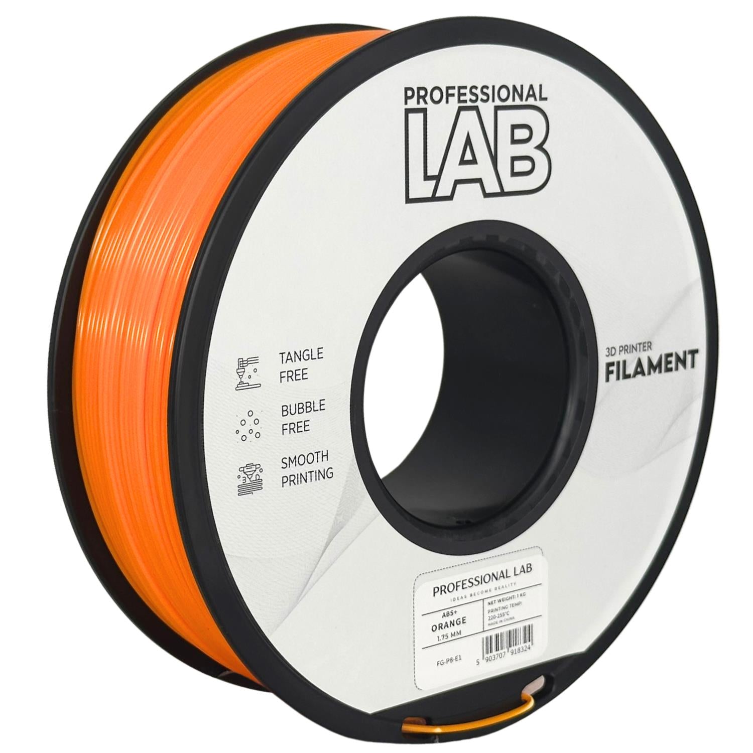 ABS+ orange Filament Spule, Prof. Lab, 1,75 mm