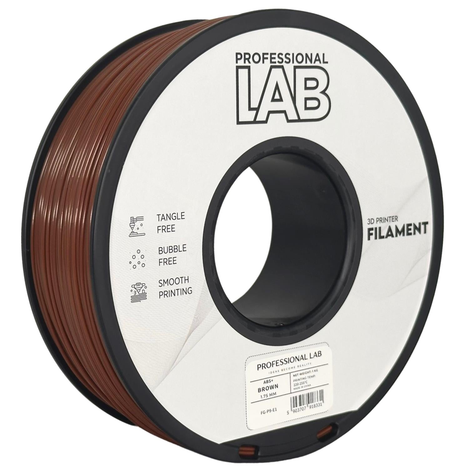 ABS+ braun Filament Spule, Prof. Lab, 1,75 mm