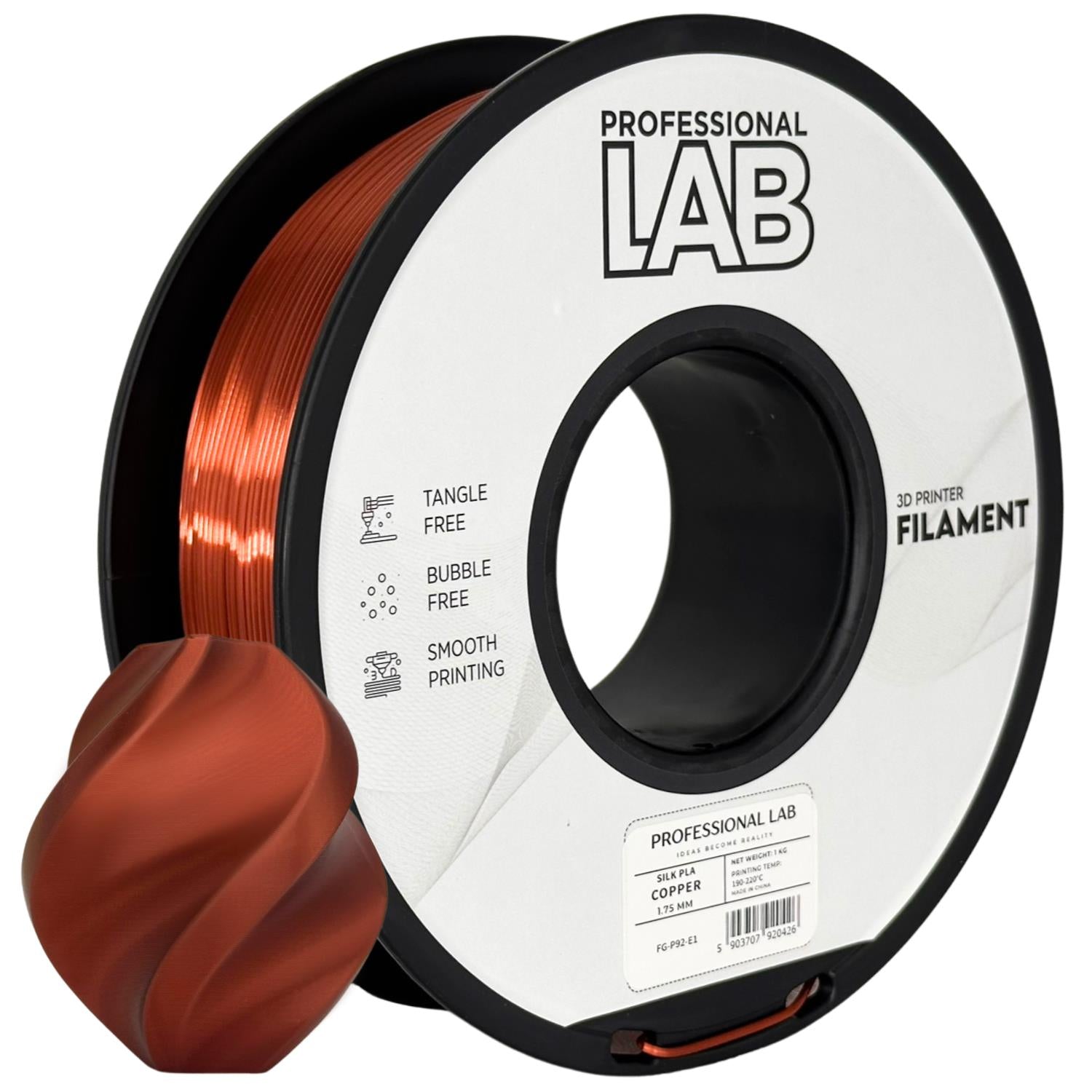 Seide PLA Kupfer Filament Spule, Prof. Lab, 1,75 mm