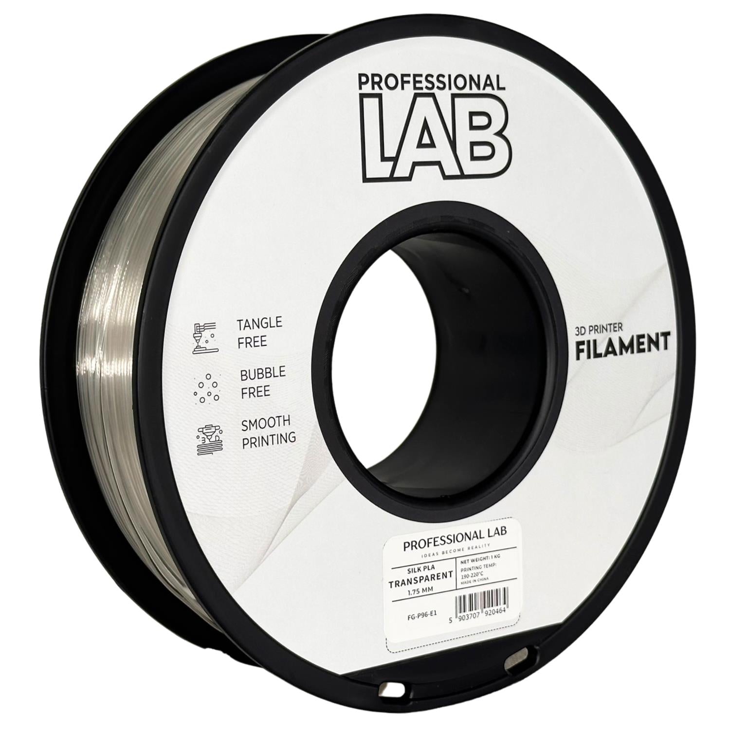 Silk PLA transparent Filament Spule, Prof. Lab, 1,75 mm