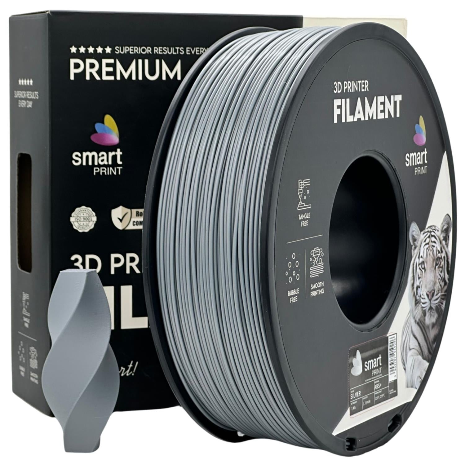 ABS+ Silber Filament Spule, Smart Print, 1,75 mm