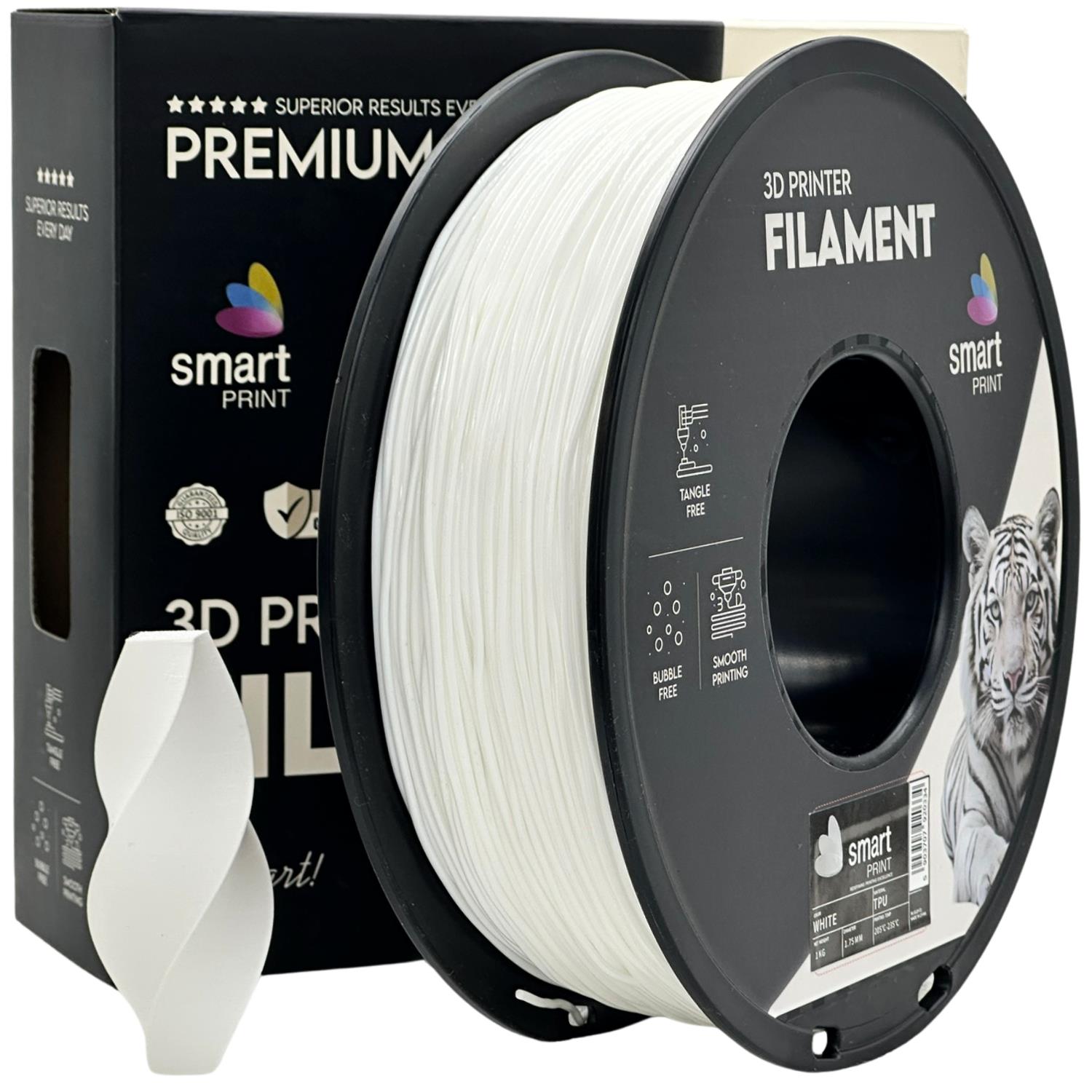 Weißes TPU-Filament Spule, Smart Print, 1,75 mm