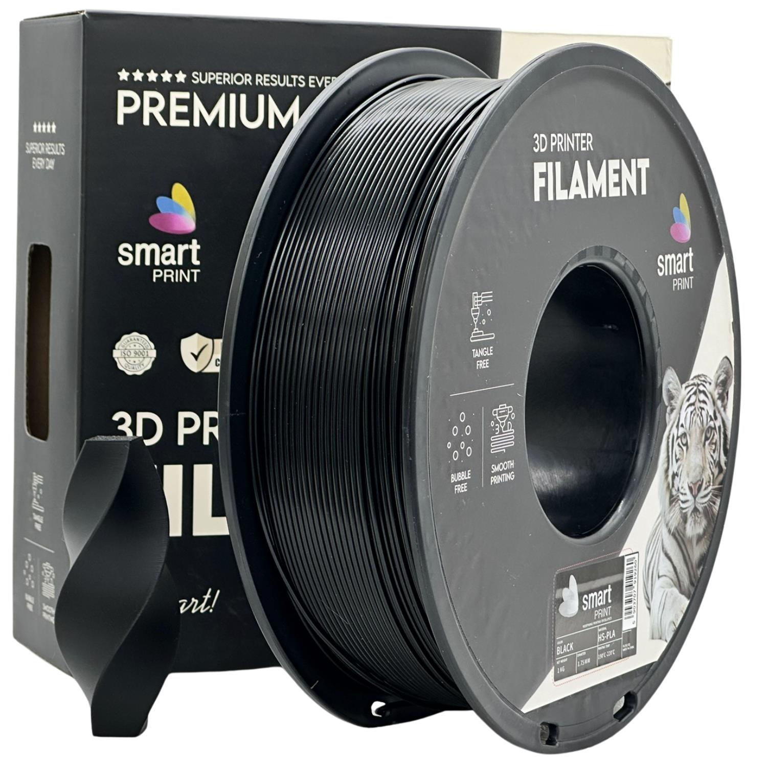 HS-PLA-Filament schwarz Spule, Smart Print, 1,75 mm