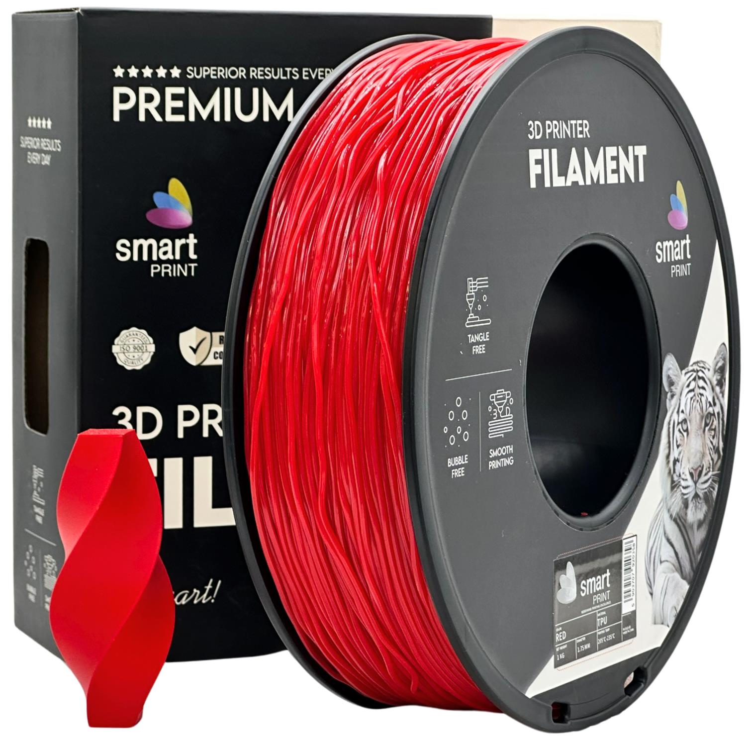 Rotes TPU-Filament Spule, Smart Print, 1,75 mm