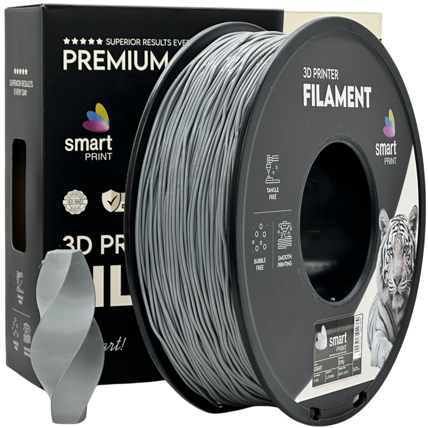 TPU-Filament grau Spule, Smart Print, 1,75 mm