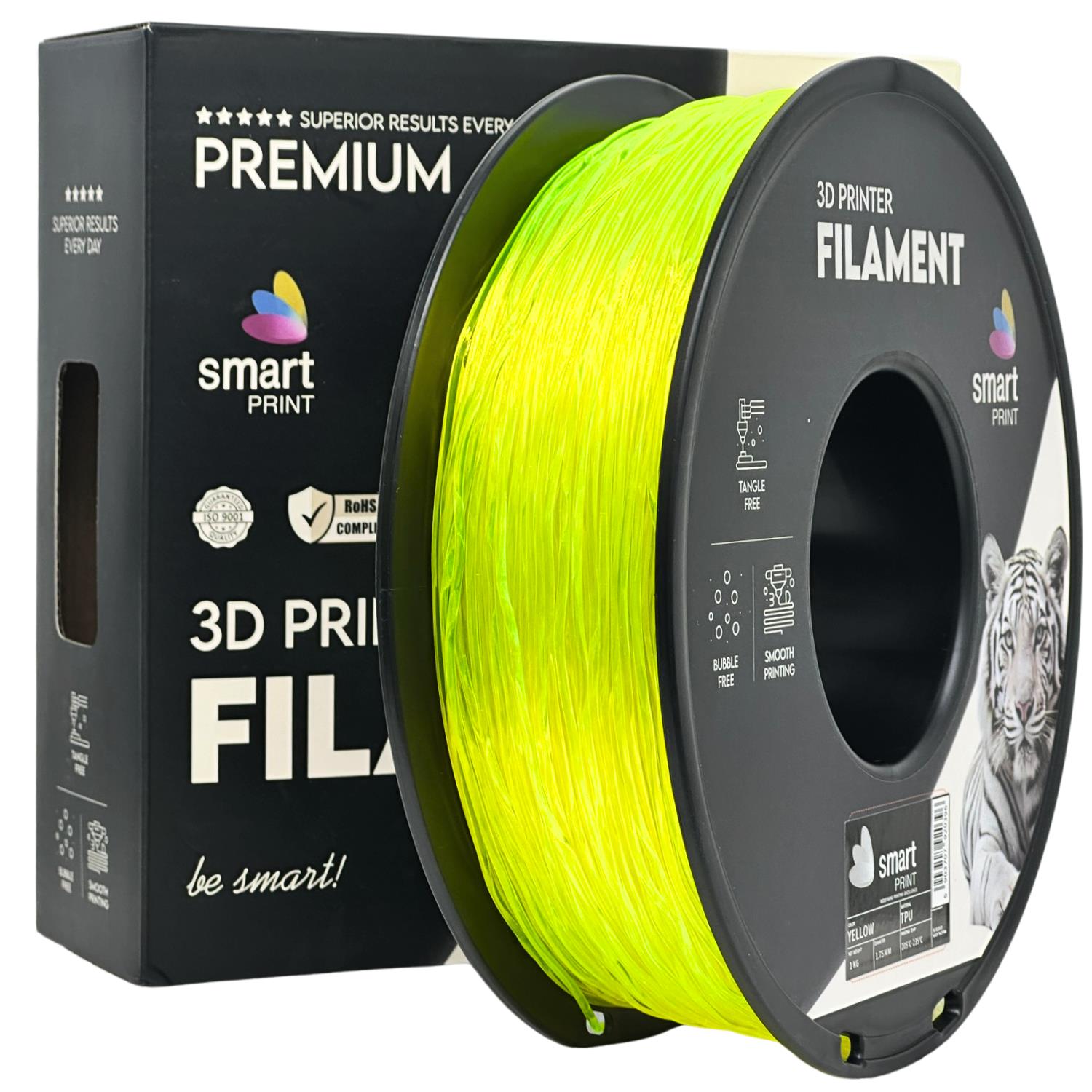 Gelbes TPU-Filament Spule, Smart Print, 1,75 mm