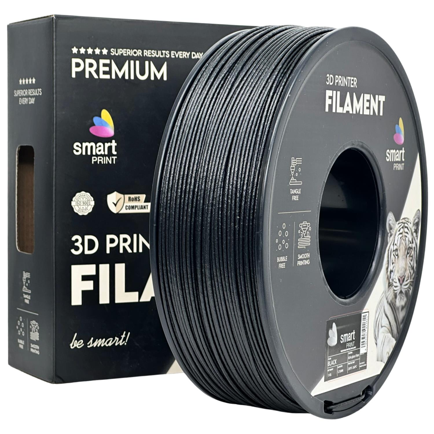 ASA-GF Schwarz Filament Spule, Smart Print, 1,75 mm