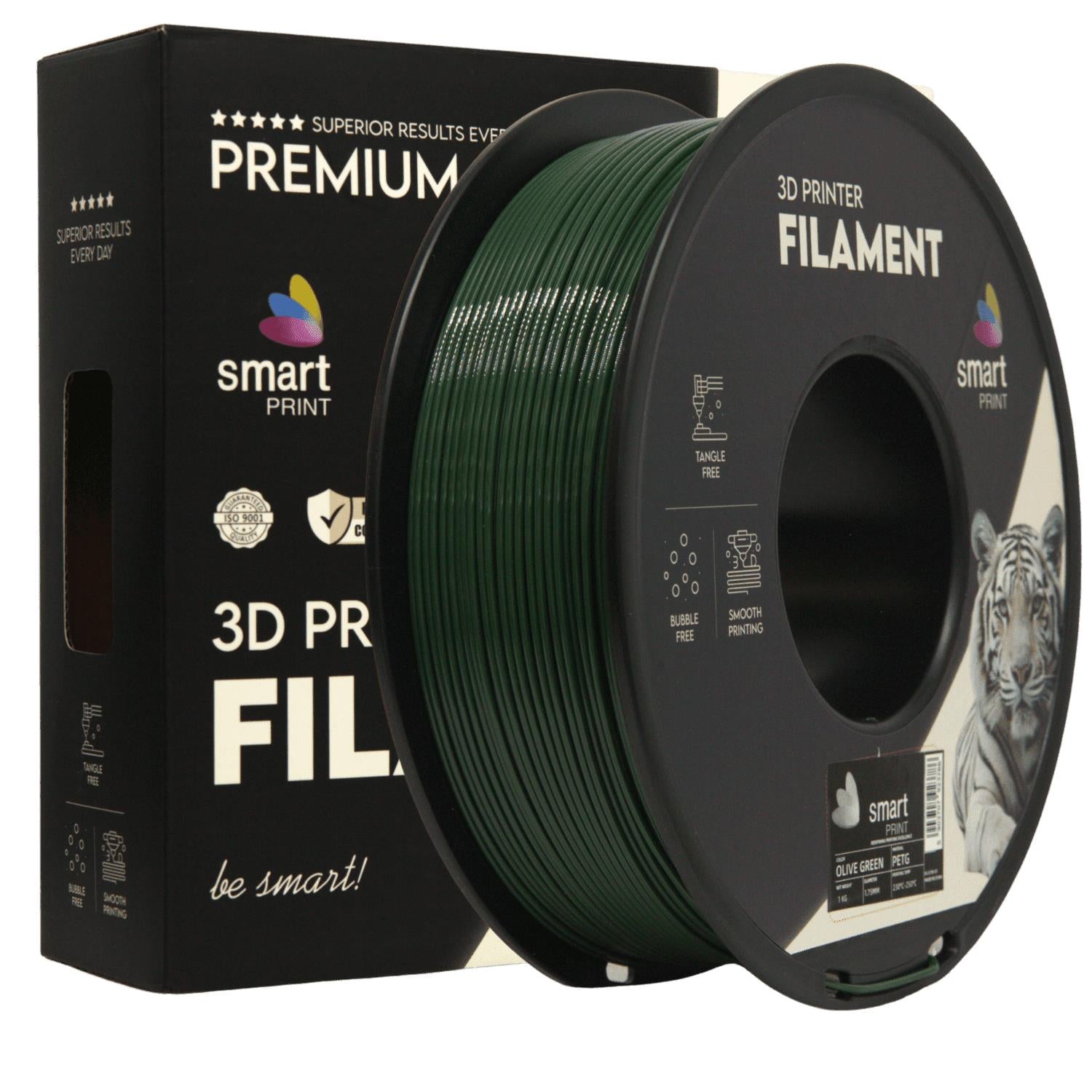 PETG-Filament Olivgrün Spule, Smart Print, 1,75 mm