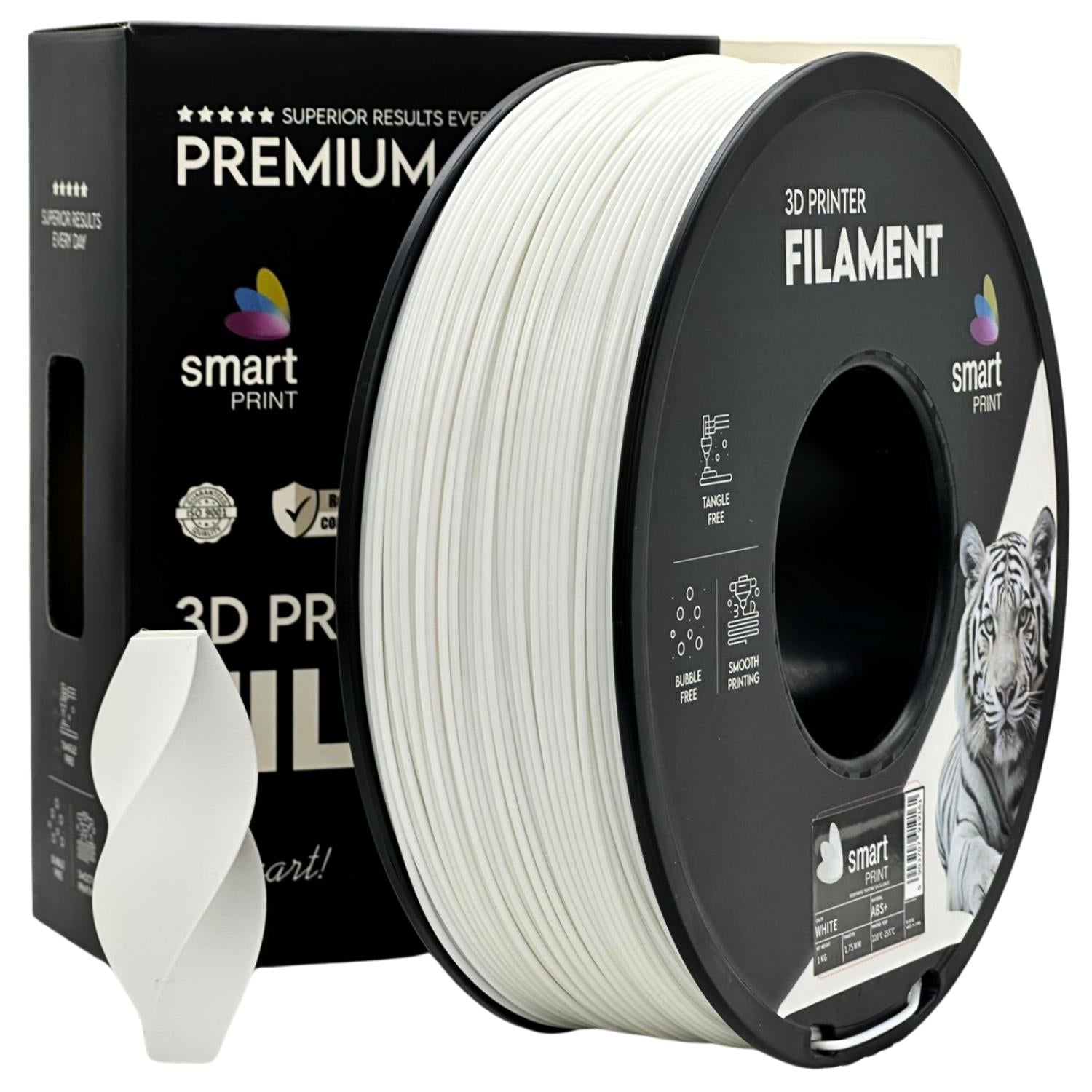 ABS+ weiß Filament Spule, Smart Print, 1,75 mm