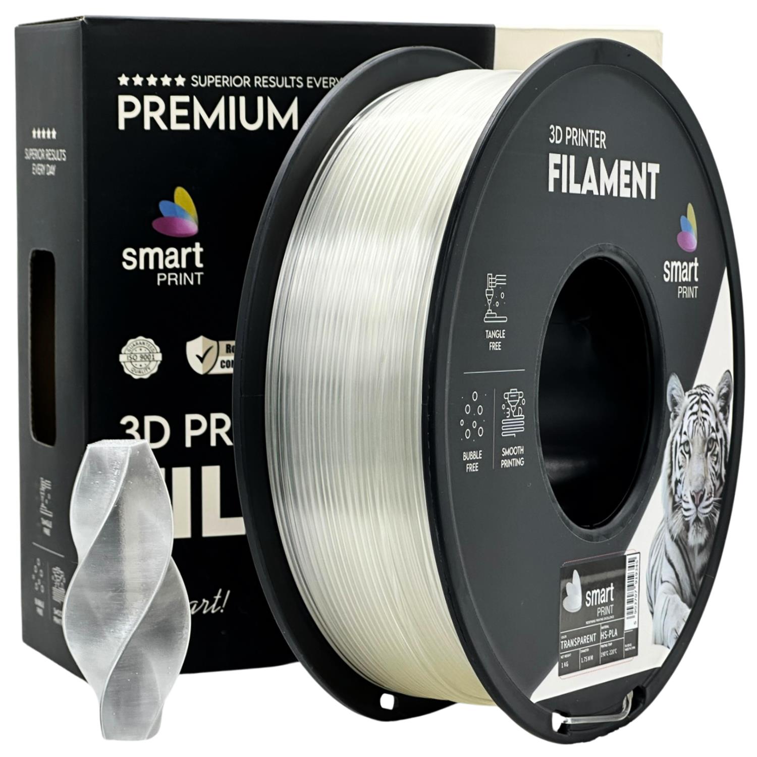 HS-PLA-Filament transparent Spule, Smart Print, 1,75 mm