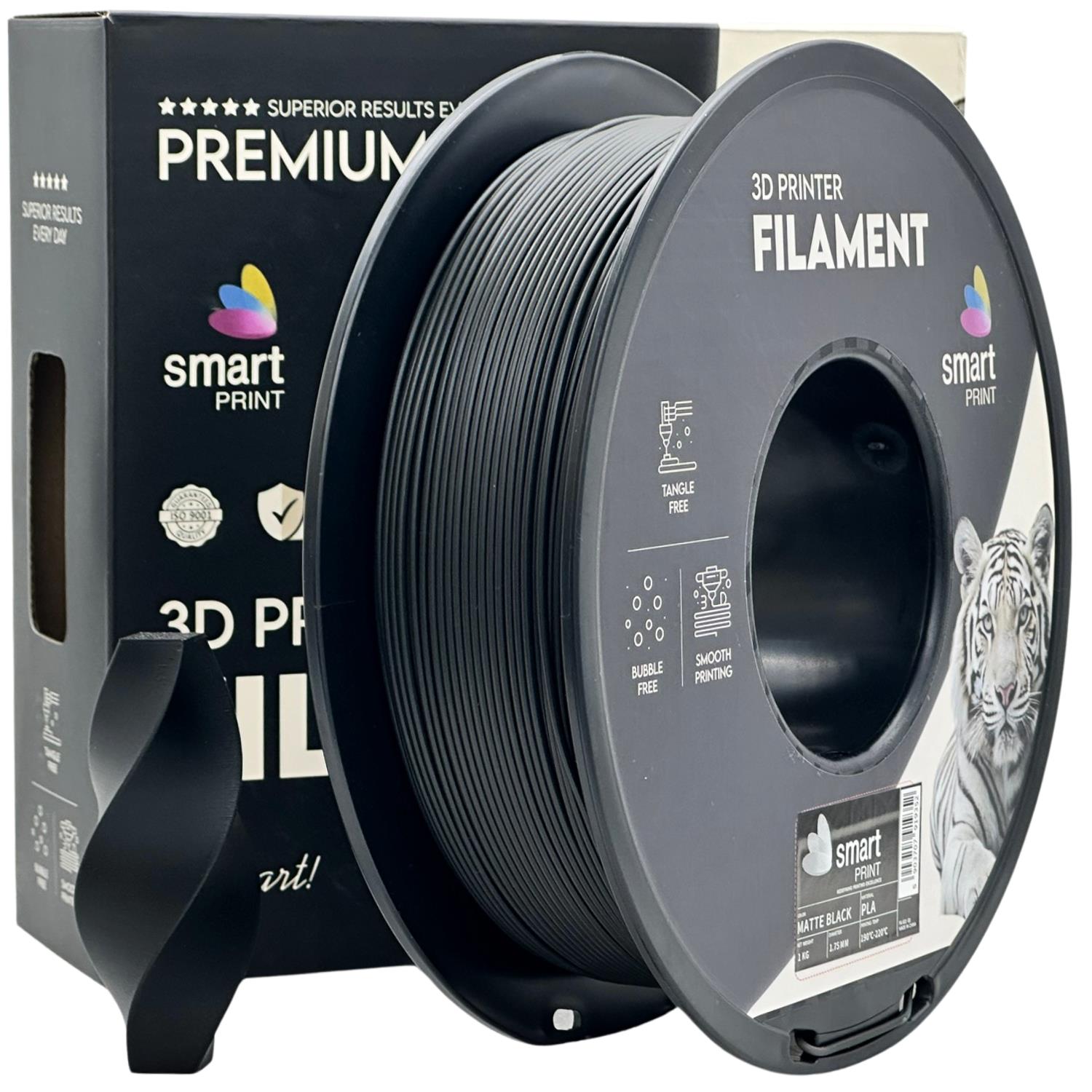 PLA-Filament, matt schwarz Spule, Smart Print, 1,75 mm