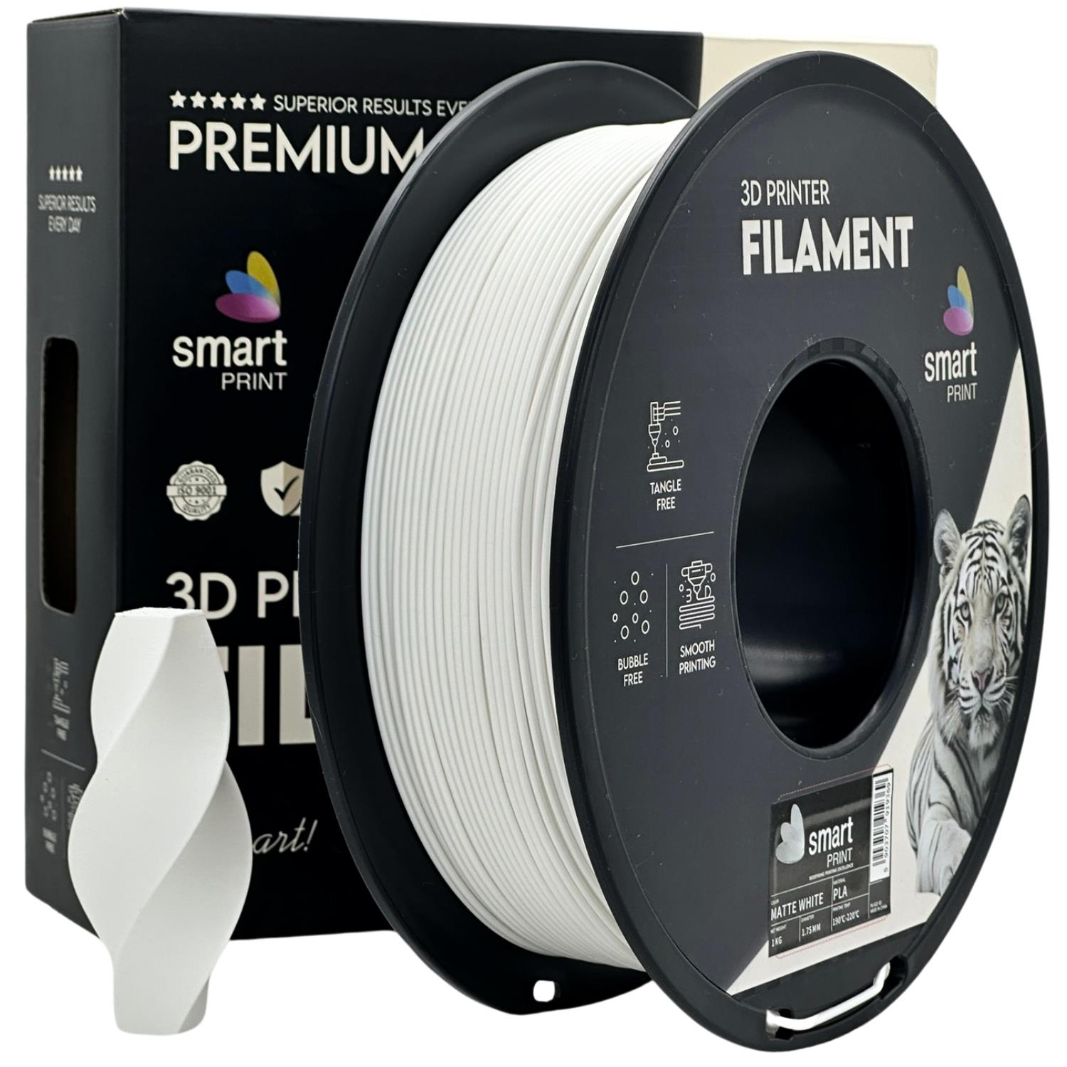 PLA-Filament, mattweiß Spule, Smart Print, 1,75 mm