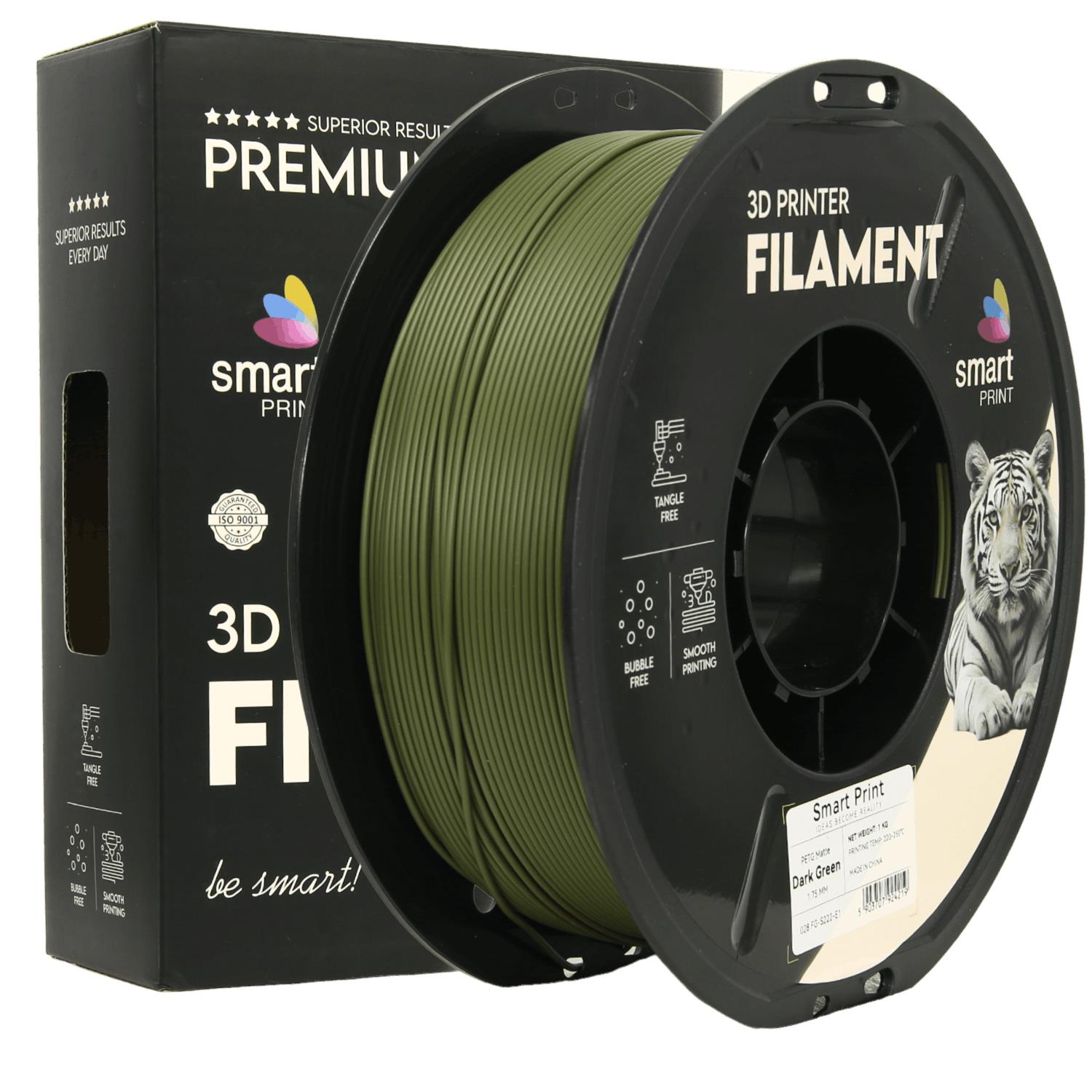 PETG matt dunkelgrün Filament Spule, Smart Print, 1,75 mm