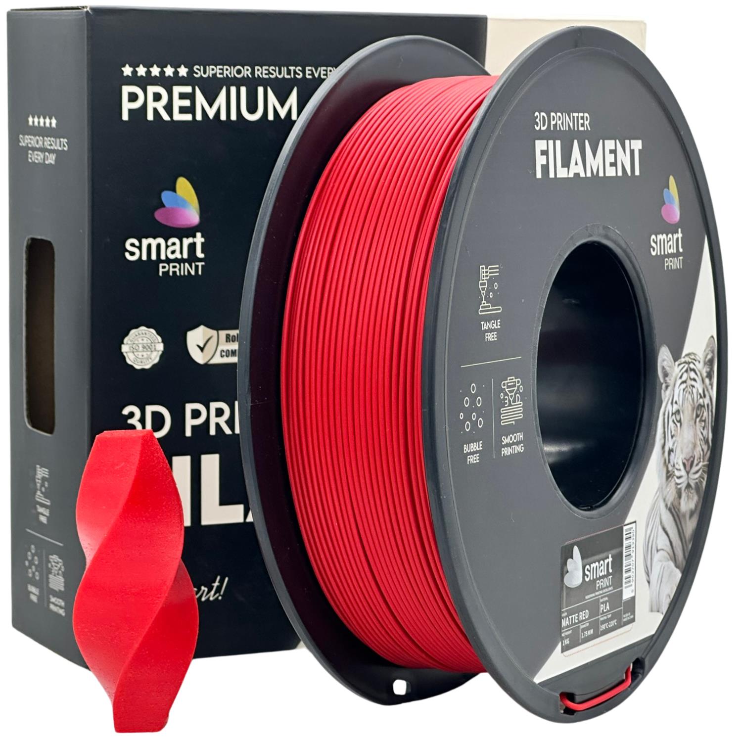 PLA-Filament, mattrot Spule, Smart Print, 1,75 mm
