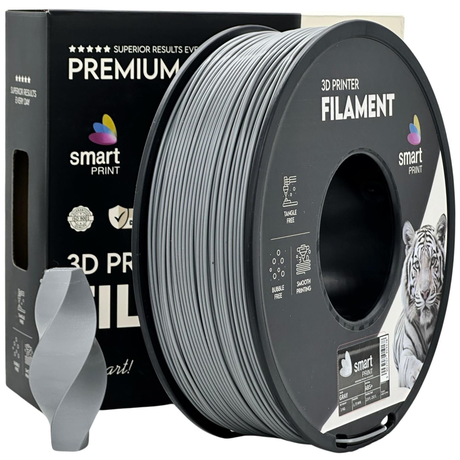 ABS+ grau Filament Spule, Smart Print, 1,75 mm