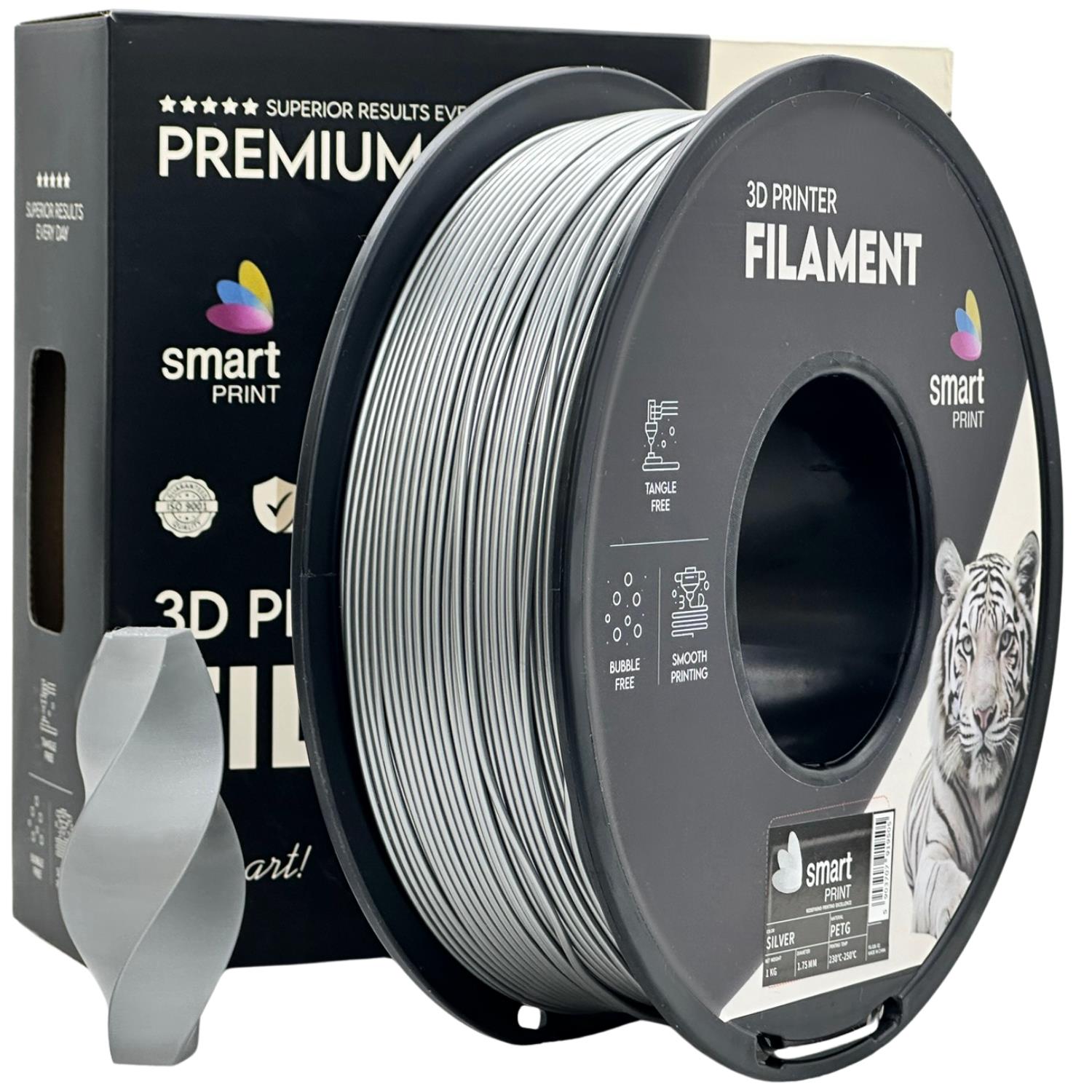 PETG Silber Filament Spule, Smart Print, 1,75 mm