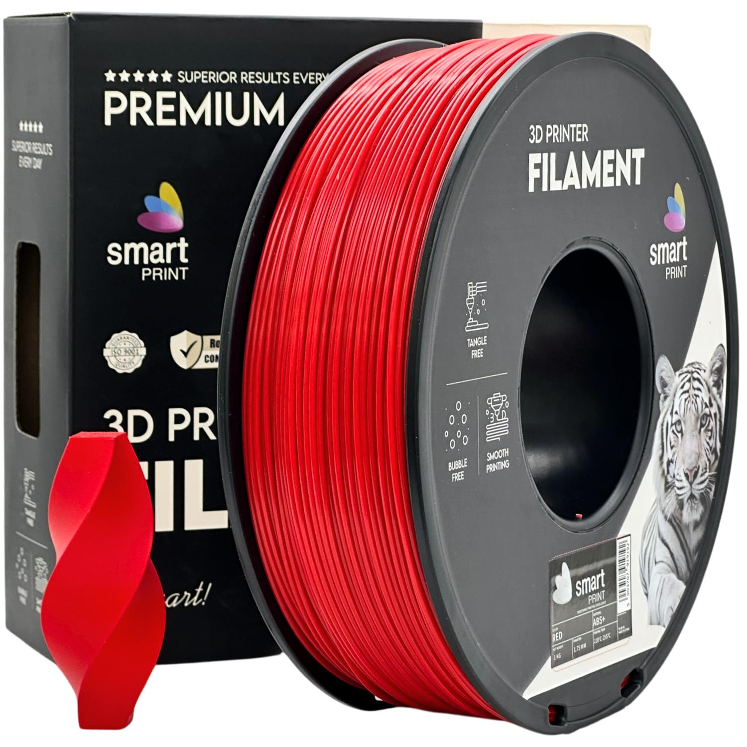 ABS+ Filament rot Spule, Smart Print, 1,75 mm