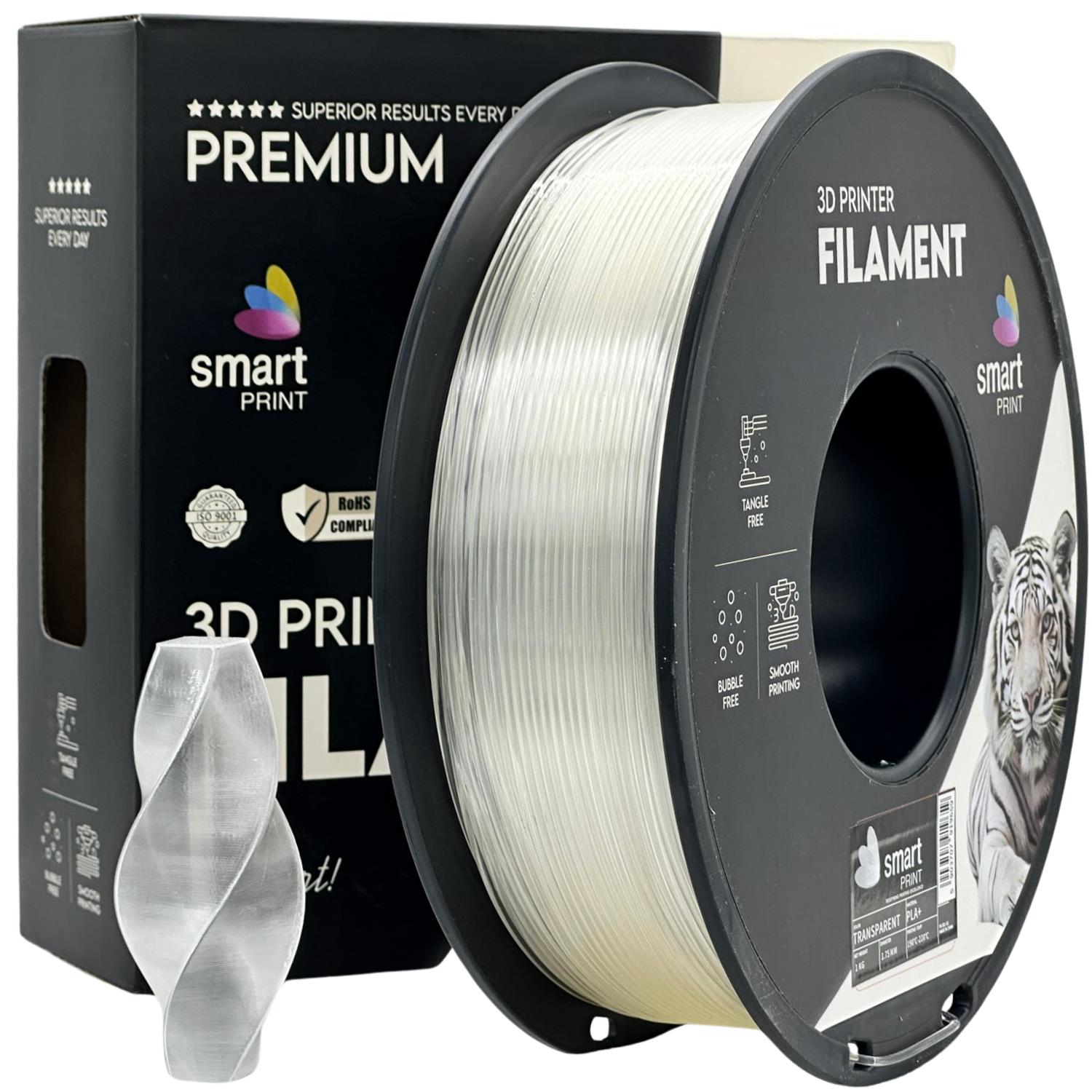 PLA+ transparent Filament Spule, Smart Print, 1,75 mm