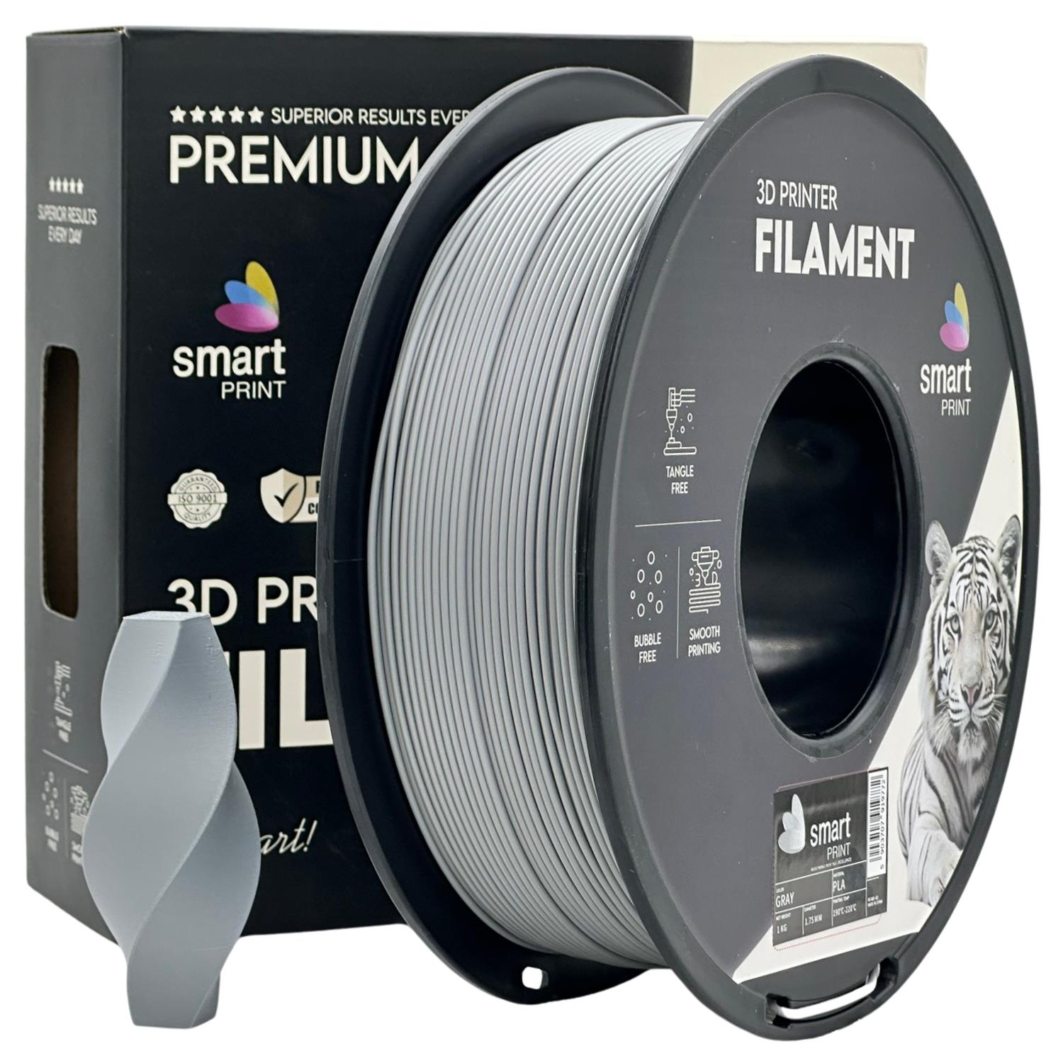 PLA-Filament grau Spule, Smart Print, 1,75 mm
