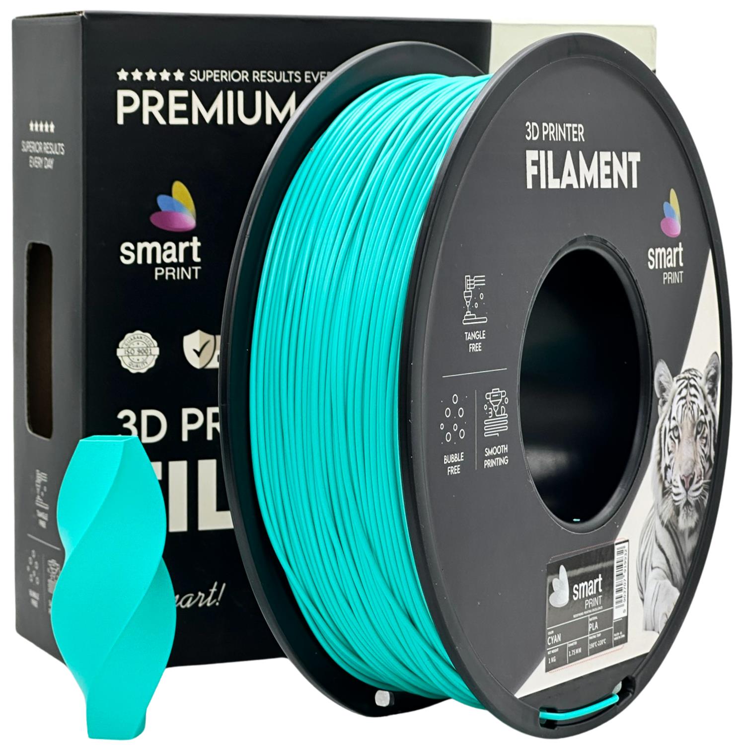 PLA-Filament Cyan Spule, Smart Print, 1,75 mm
