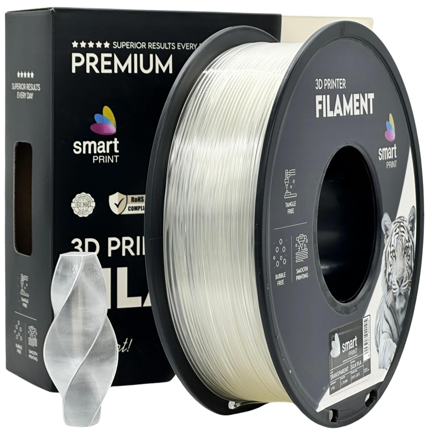 Silk PLA transparent Filament Spule, Smart Print, 1,75 mm