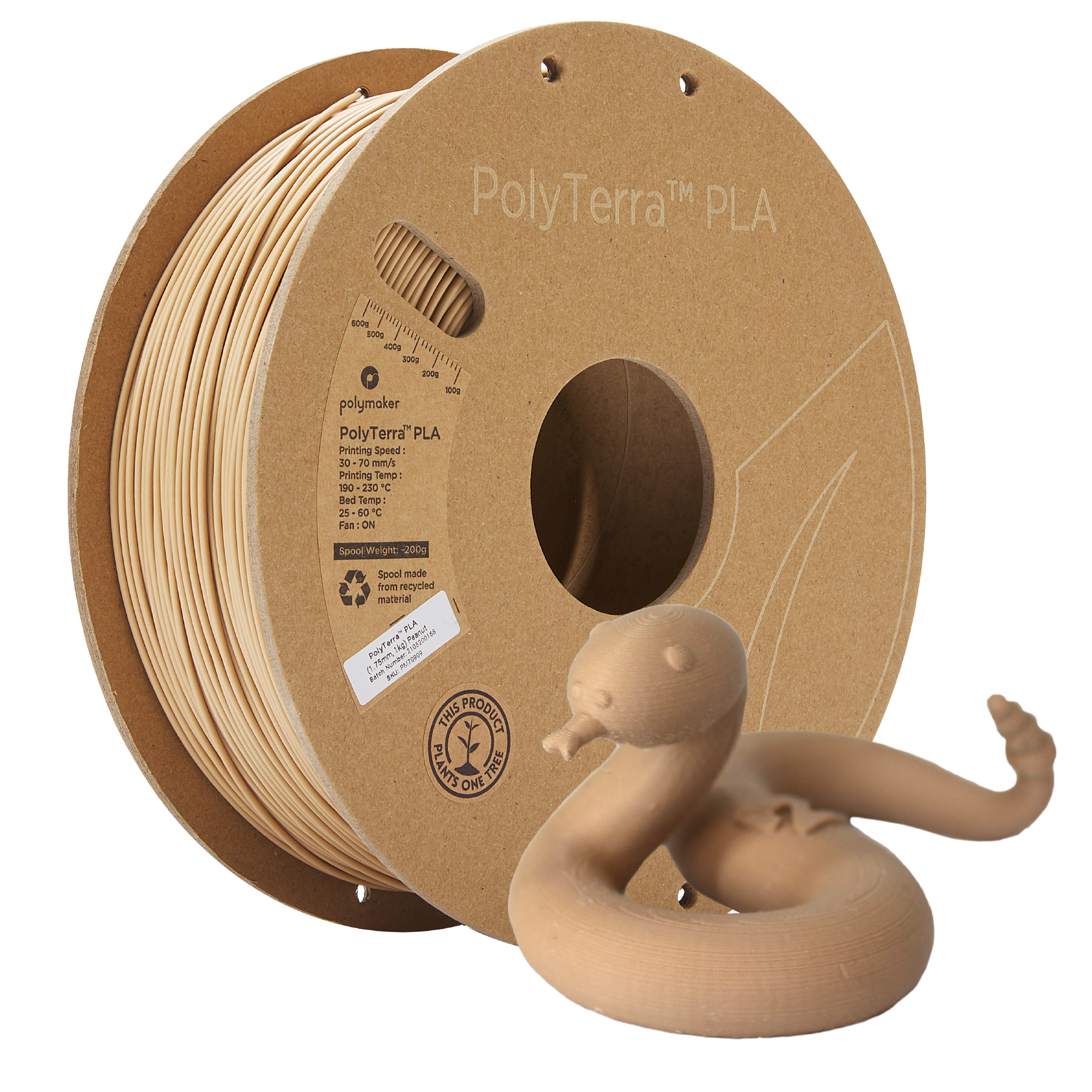PLA matt Pastell-Beige Filament Spule, Polymaker, 1,75 mm
